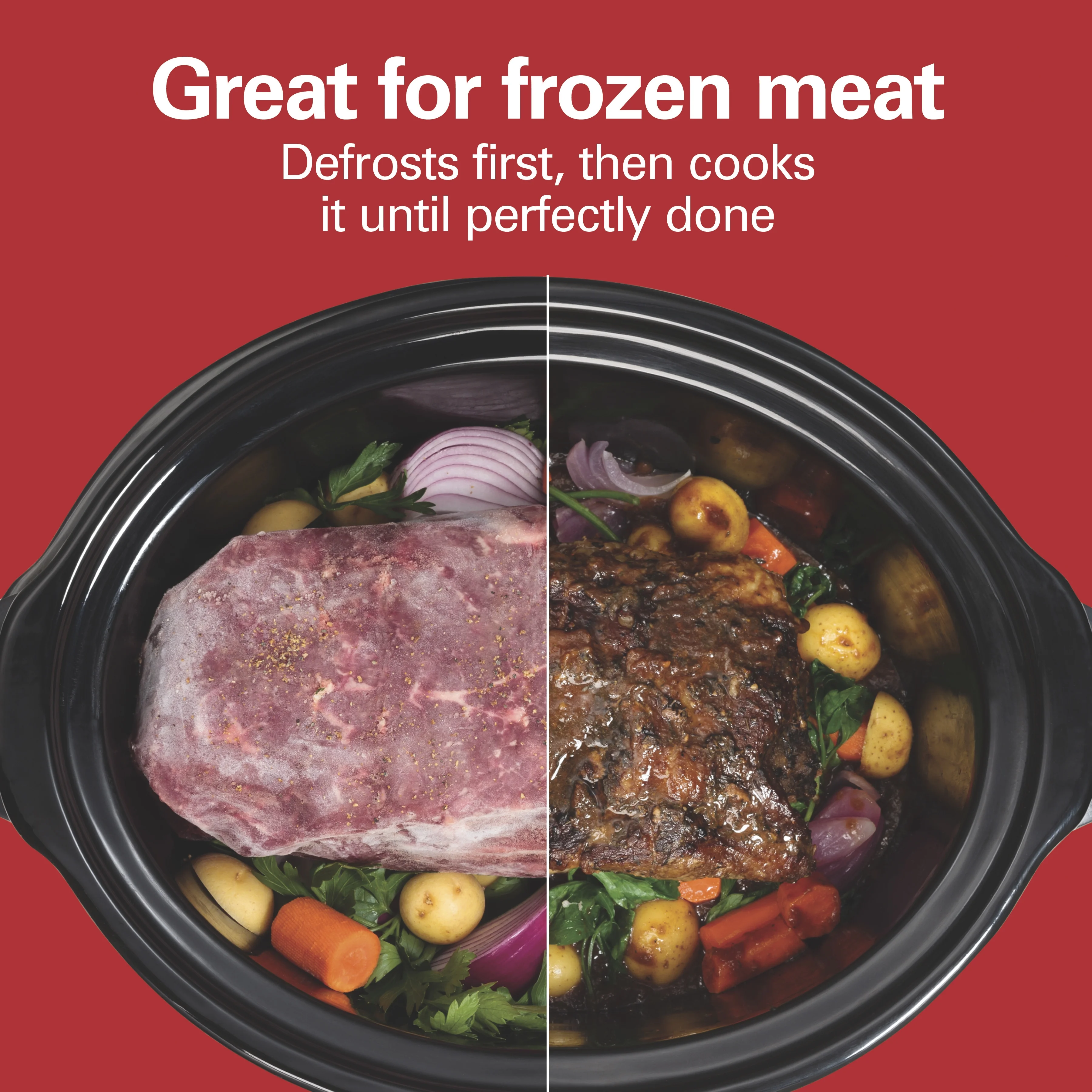 Hamilton Beach Programmable Defrost Slow Cooker with Clips, Temperature Probe, 6 Quart Capacity, 33768