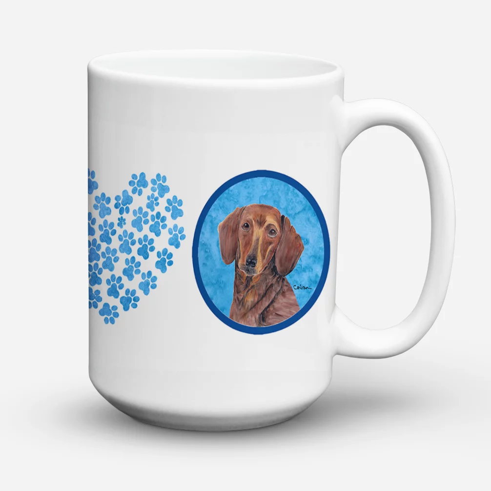 Carolines Treasures SC9137BU-CM15 Dachshund Dishwasher Safe Microwavable Ceramic Coffee Mug 15 ounce, 15 ounce,