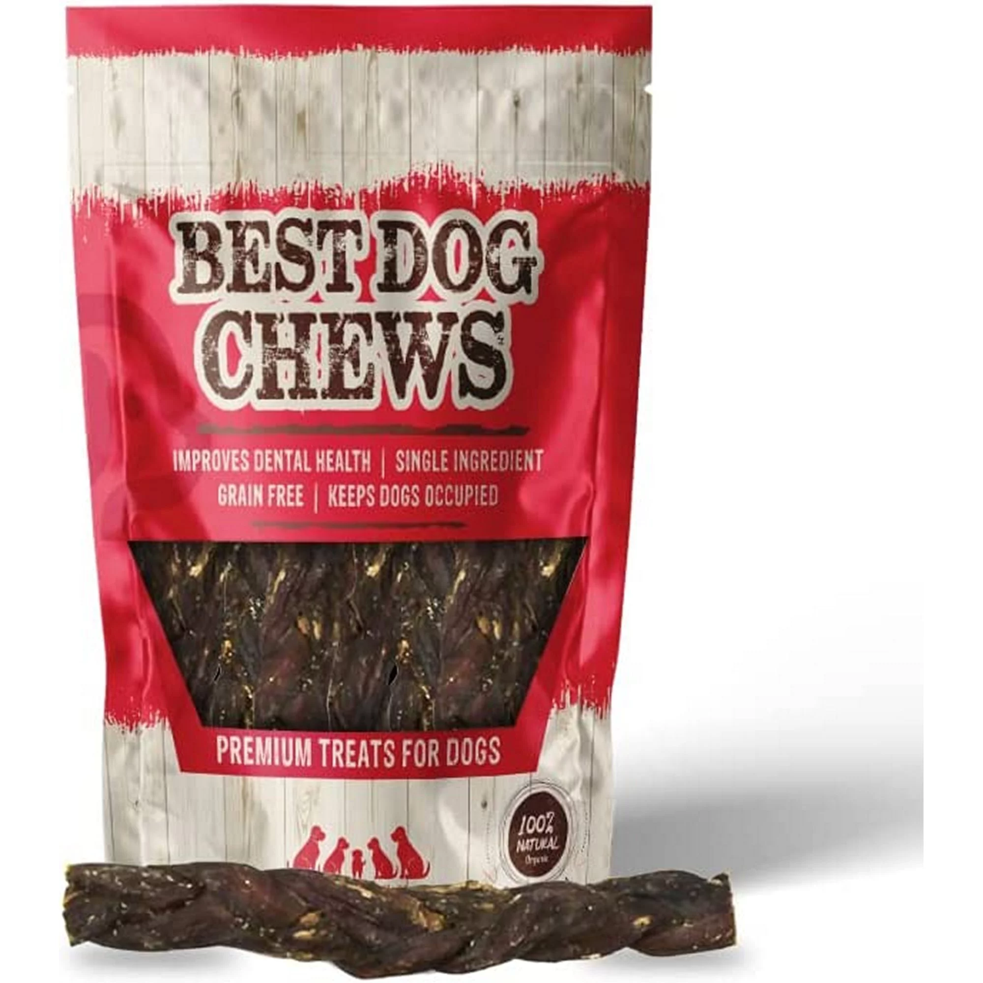 Best Dog Chews - Premium Braided Pig Pizzle Sticks - 6 inch (6 Count) - 20-65g - Natural Dog Chews - Protein-Rich & Digestible - Promotes Joint & Dental Health - All Breed Sizes - Tasty & Nutritious