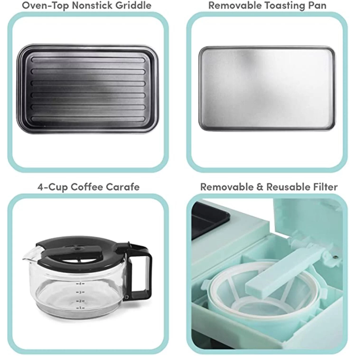 Elite Gourmet New Collection 3-in-1 Multifunctional Breakfast Center, Toaster Ovens.
