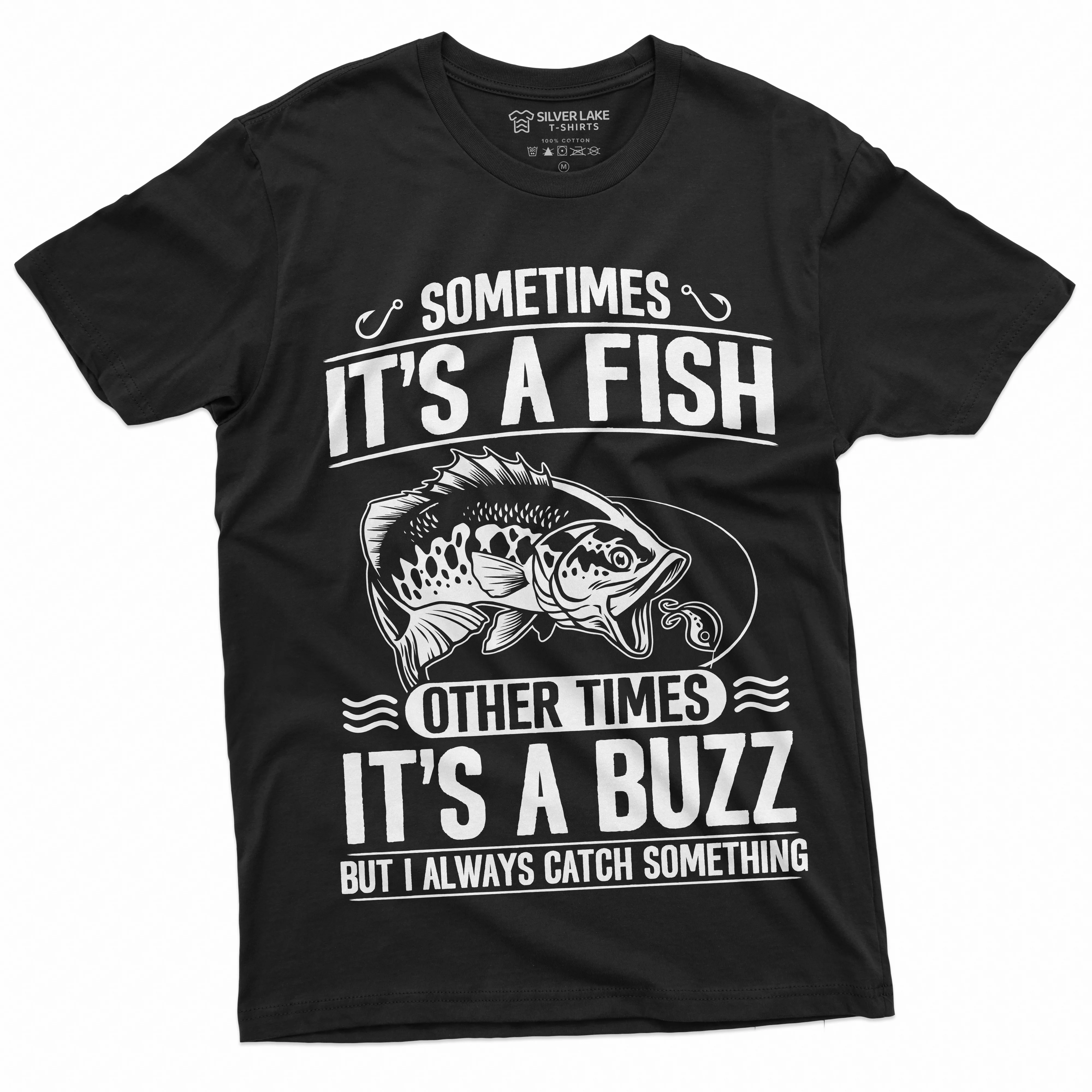 Men'S Fishing Humor Tee | Fish Buzz Graphic T-Shirt | Fishing Dad Tee