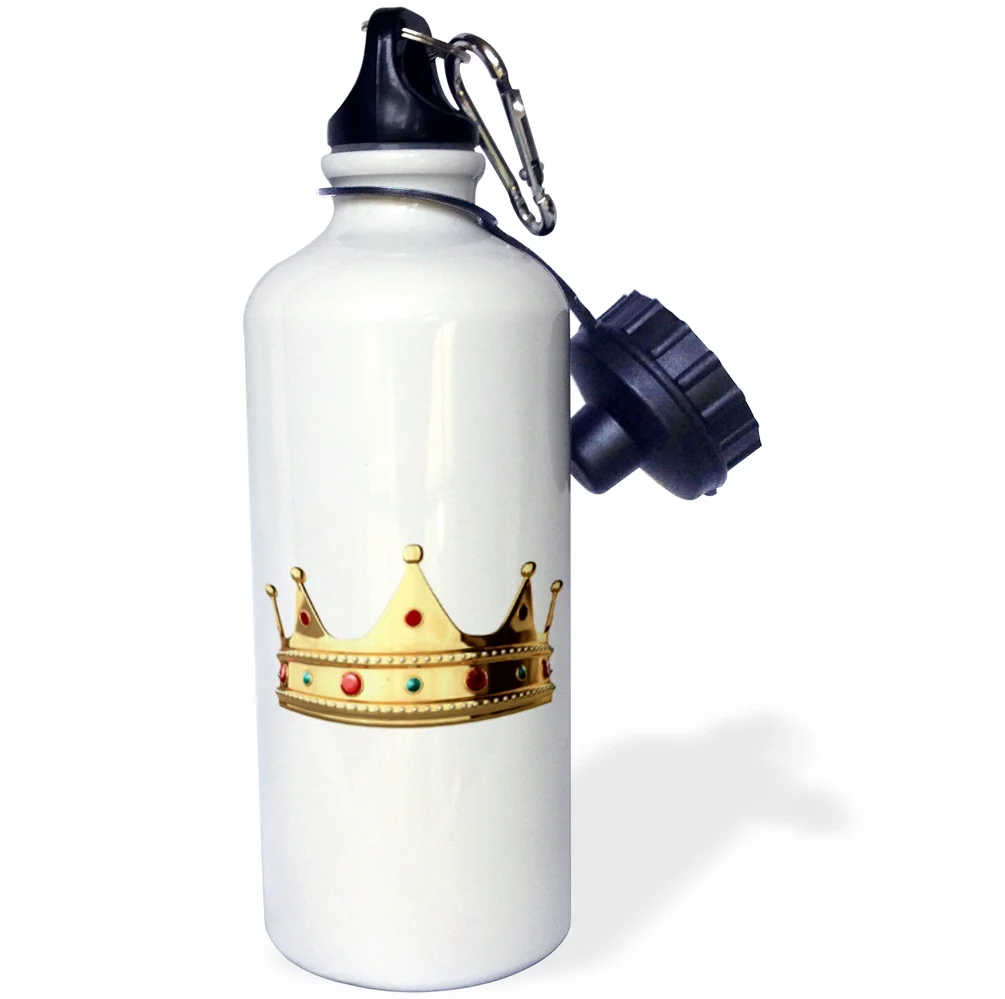 3dRose King crown, Sports Water Bottle, 21oz