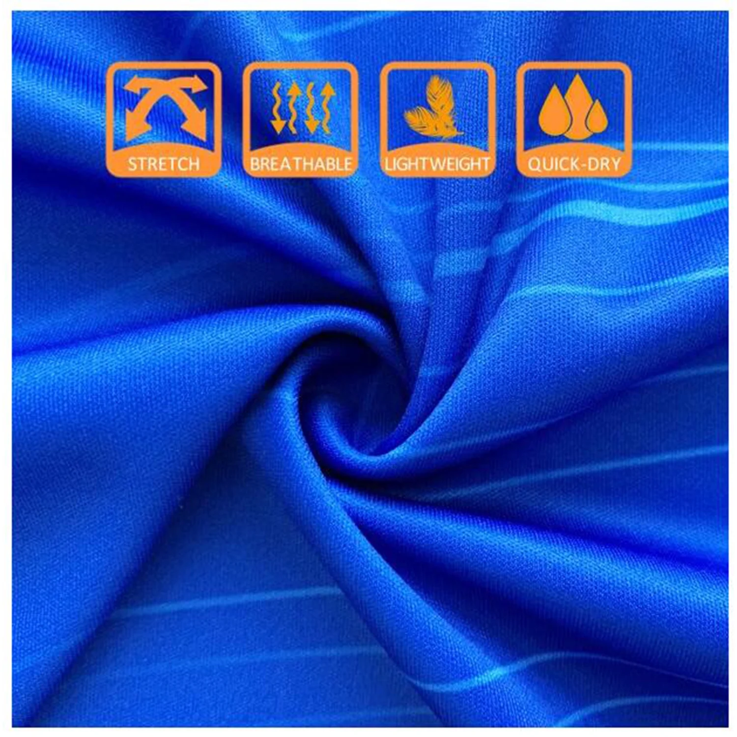 Men Fishing UPF50+ Shirts UV Protection Long Sleeve Rash Guard Shirt Moisture Wicking Blue L