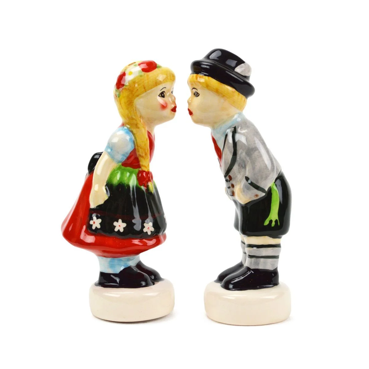 Oktoberfest Haus Multicolor Ceramic German Boy & Girl Salt and Pepper Set