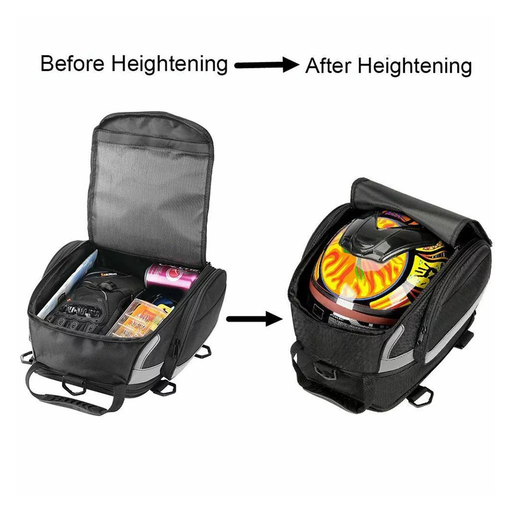 Motorbike Saddle Bags Motorcycle Tail Bag Water with Reflective strip 30x21.5x20cm