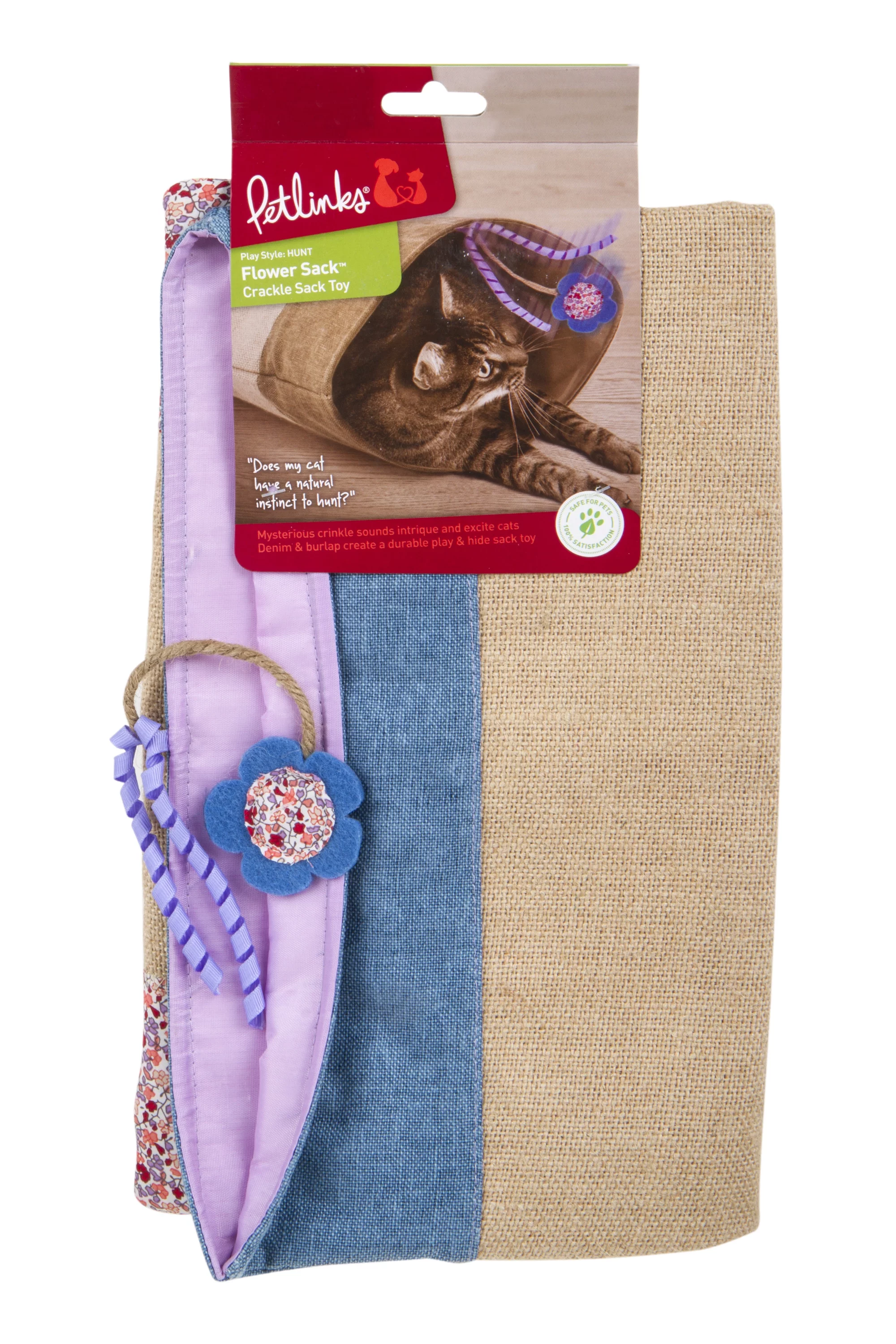 Petlinks Garden Flower Sack Crinkle Hideout Cat Toy