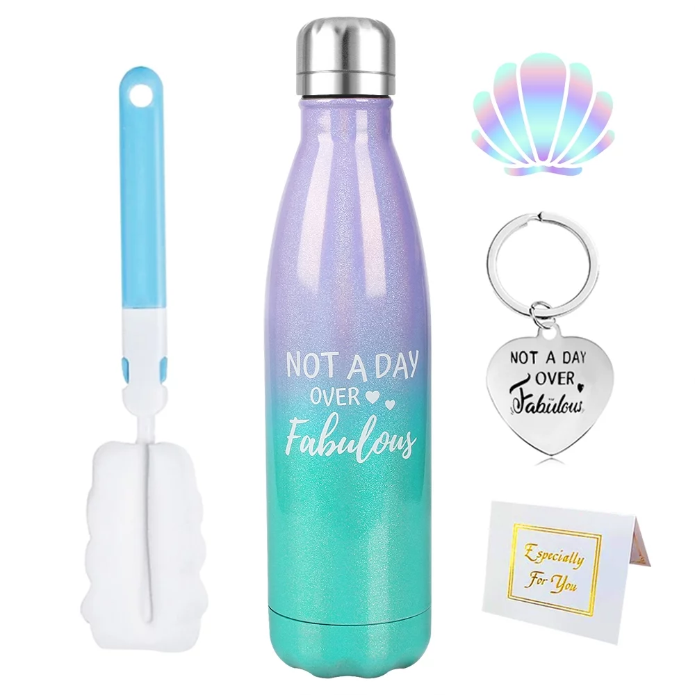 YANSION Insulated Water Bottle, 17oz Stainless Steel Water Bottles, Double Wall Vacuum Reusable Water Bottles Leak Proof BPA-FREE Sports Bottle Cup Keep Hot&Cold for Running Gym Workout Cycling Kids