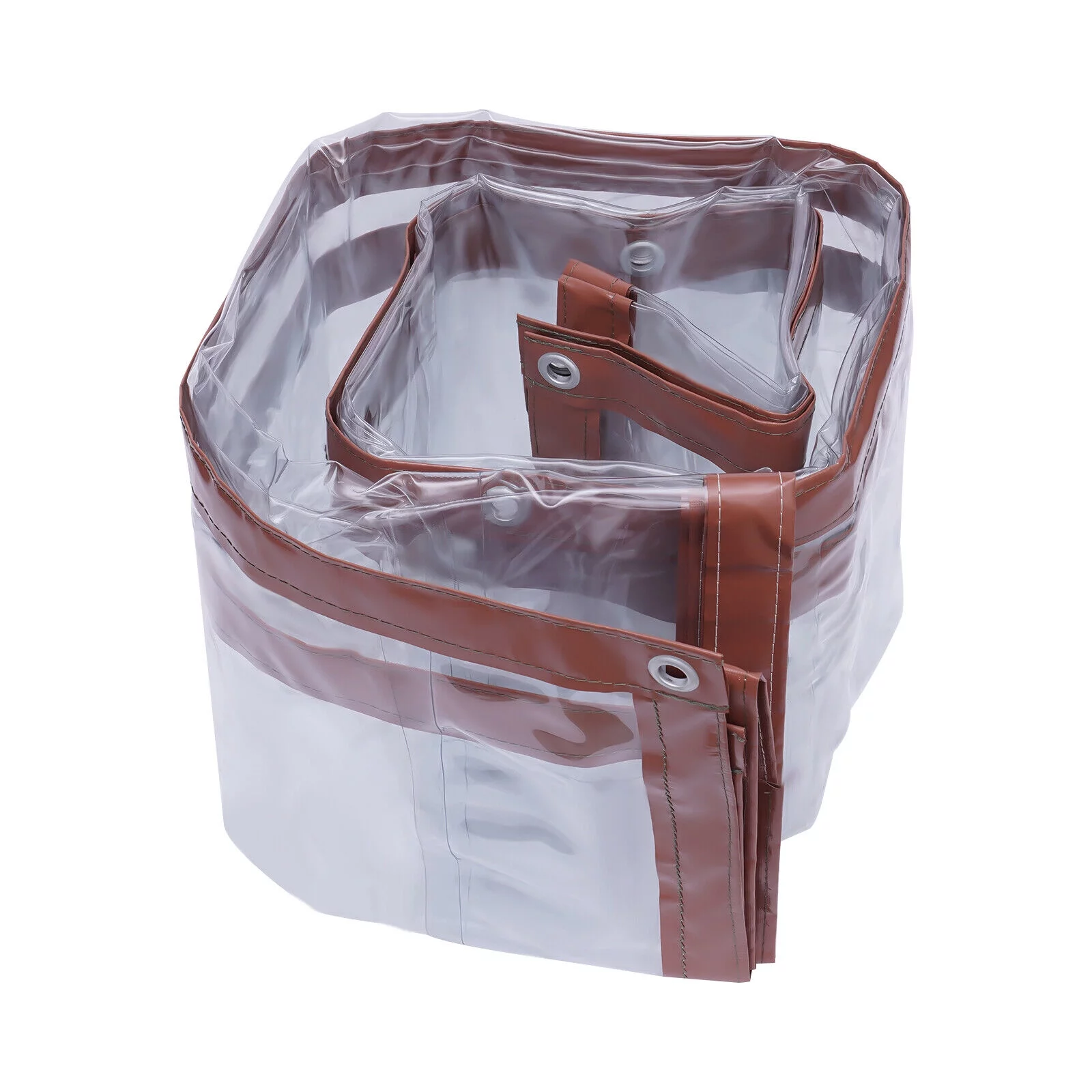 Water/Sun-proof Commercial Brown PVC Clear Awning Canopy Patio Roll Up Enclosure