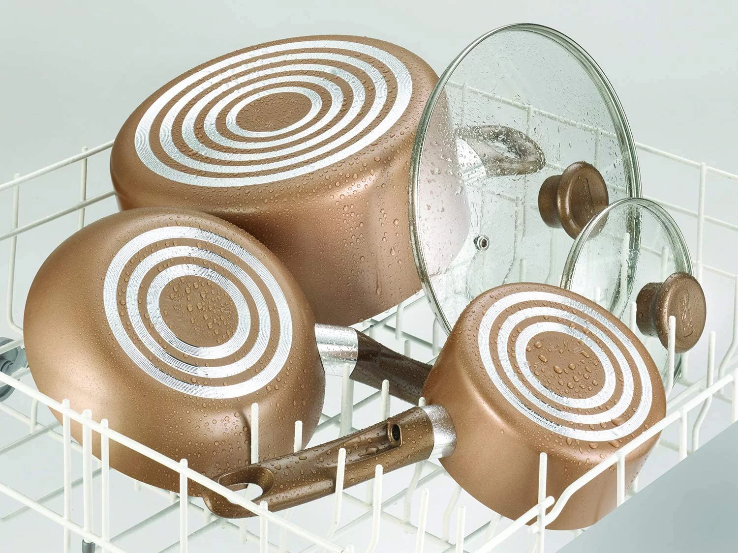 T-Fal B036S264 Excite 8 & 10.25 in. Non-stick Fry Pan Set, Bronze