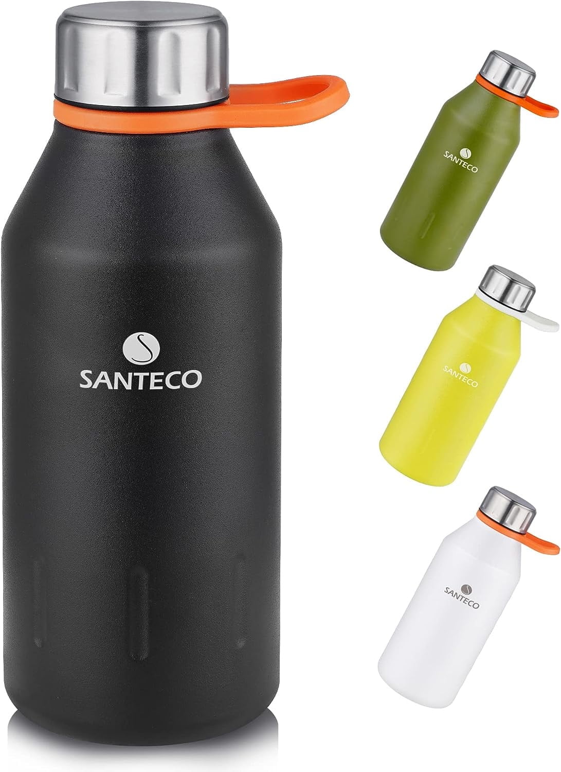 Santeco Stainless Steel Kola Water Bottle 12 fl oz, Black