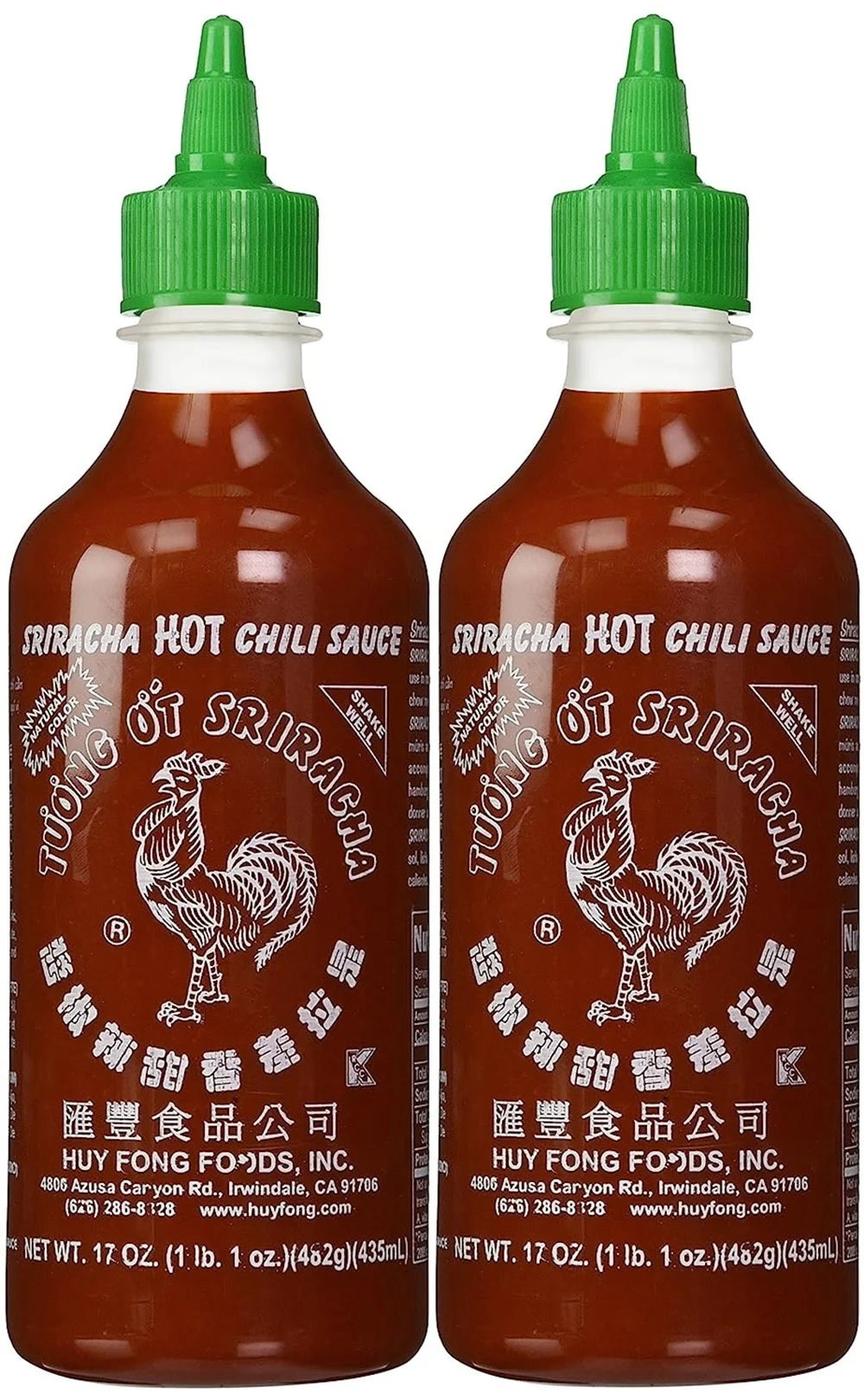 Sriracha Hot Chili Sauce, 17 Oz Bottles, 2 Pk