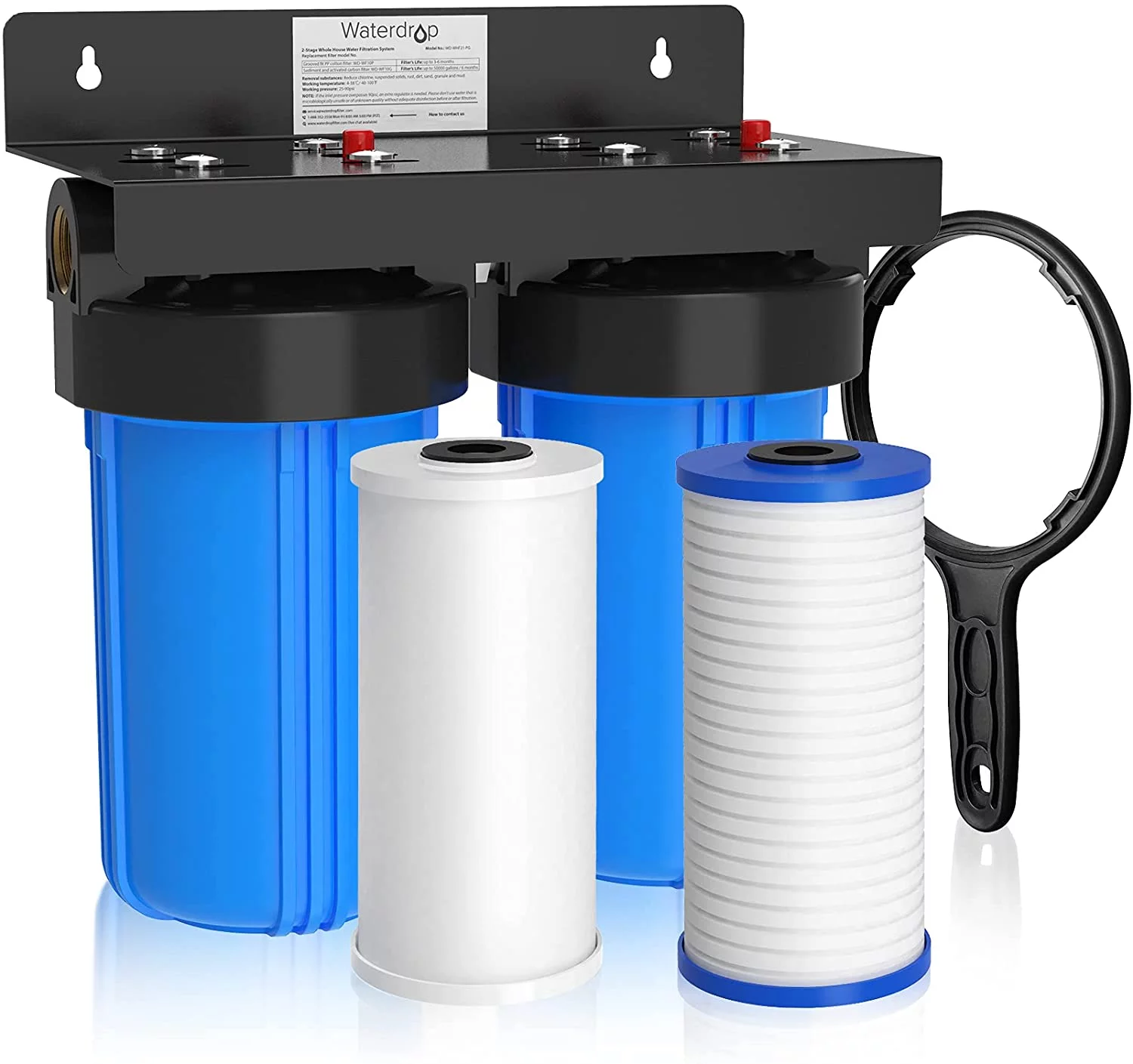 Waterdrop WHF21-PG 5 Micron Whole House Water Filtration System, with 10