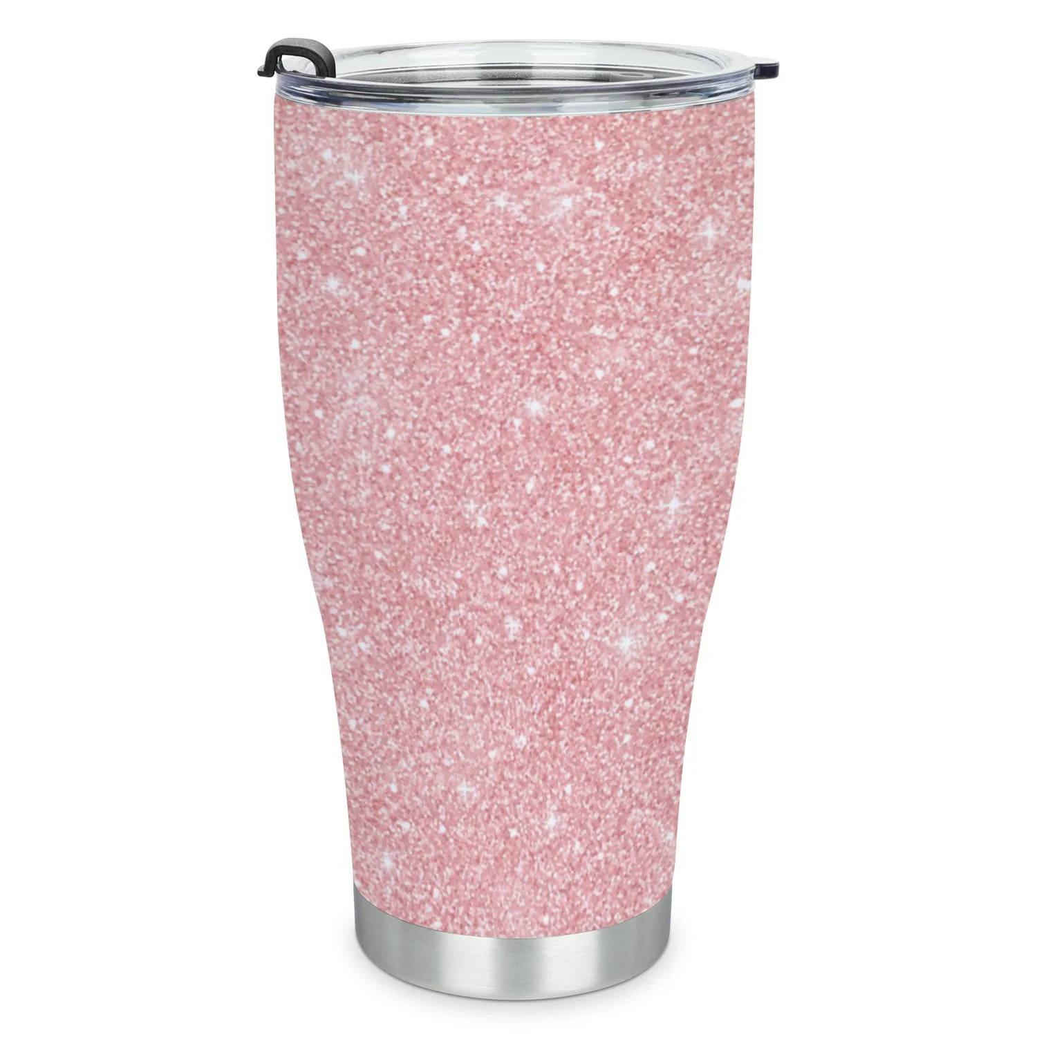 Hidove Stainless Steel Tumbler, Rose Gold Glitter 30oz Leak Proof & Stainless Steel Bottle for Hot & Cold Drinks - Coffee Travel Mug, Water Metal Canteen, Thermal Cup