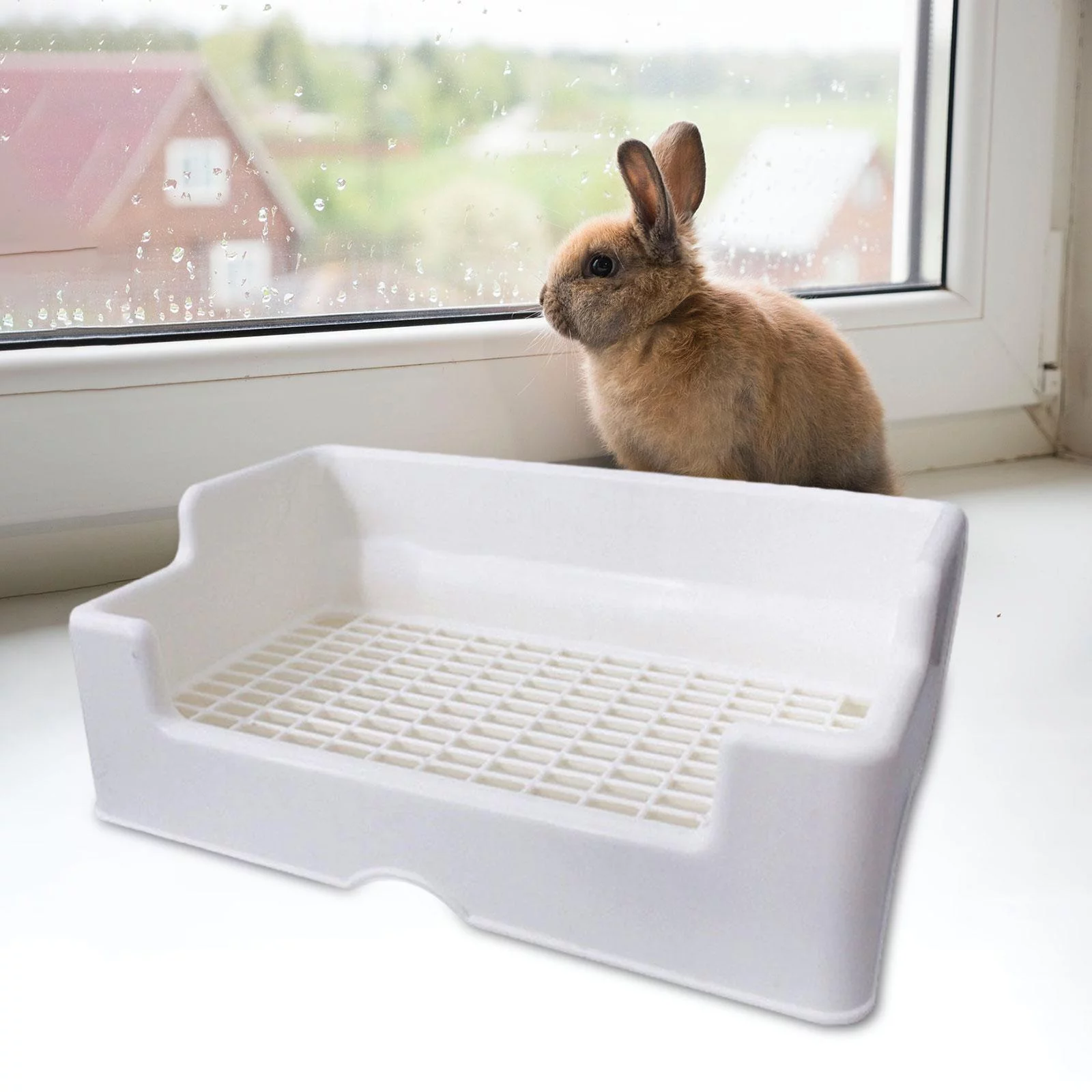 Rabbit Litter Boxes Potty Boxes Pee Pan Tray for Ferret Hamster Cage Accessories