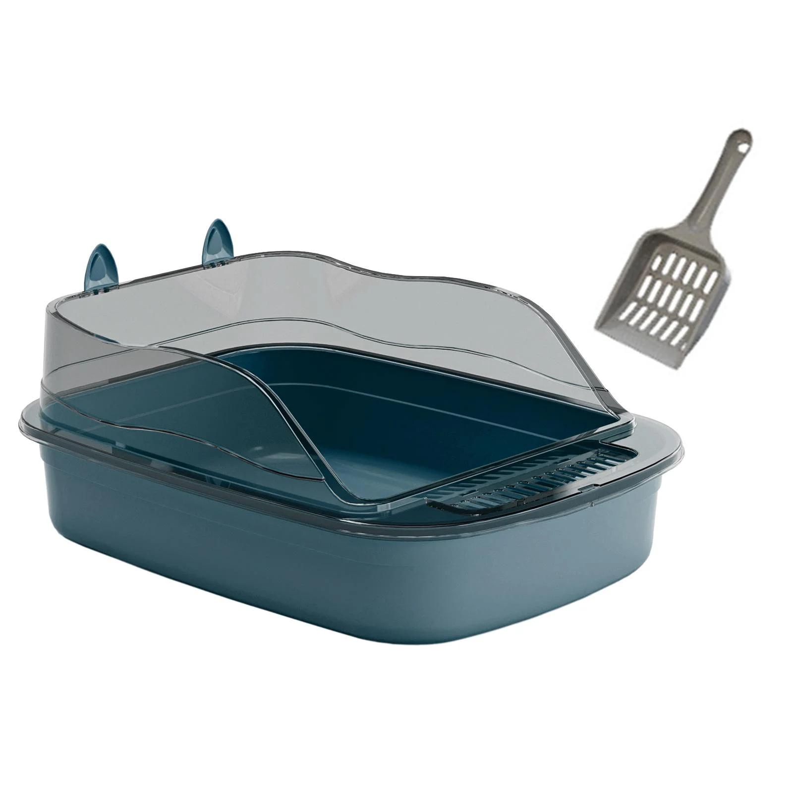 DOLITY Cat 50x34x18cm Cartoon Appearance Cat Sandbox Kitten Potty Toilet blue