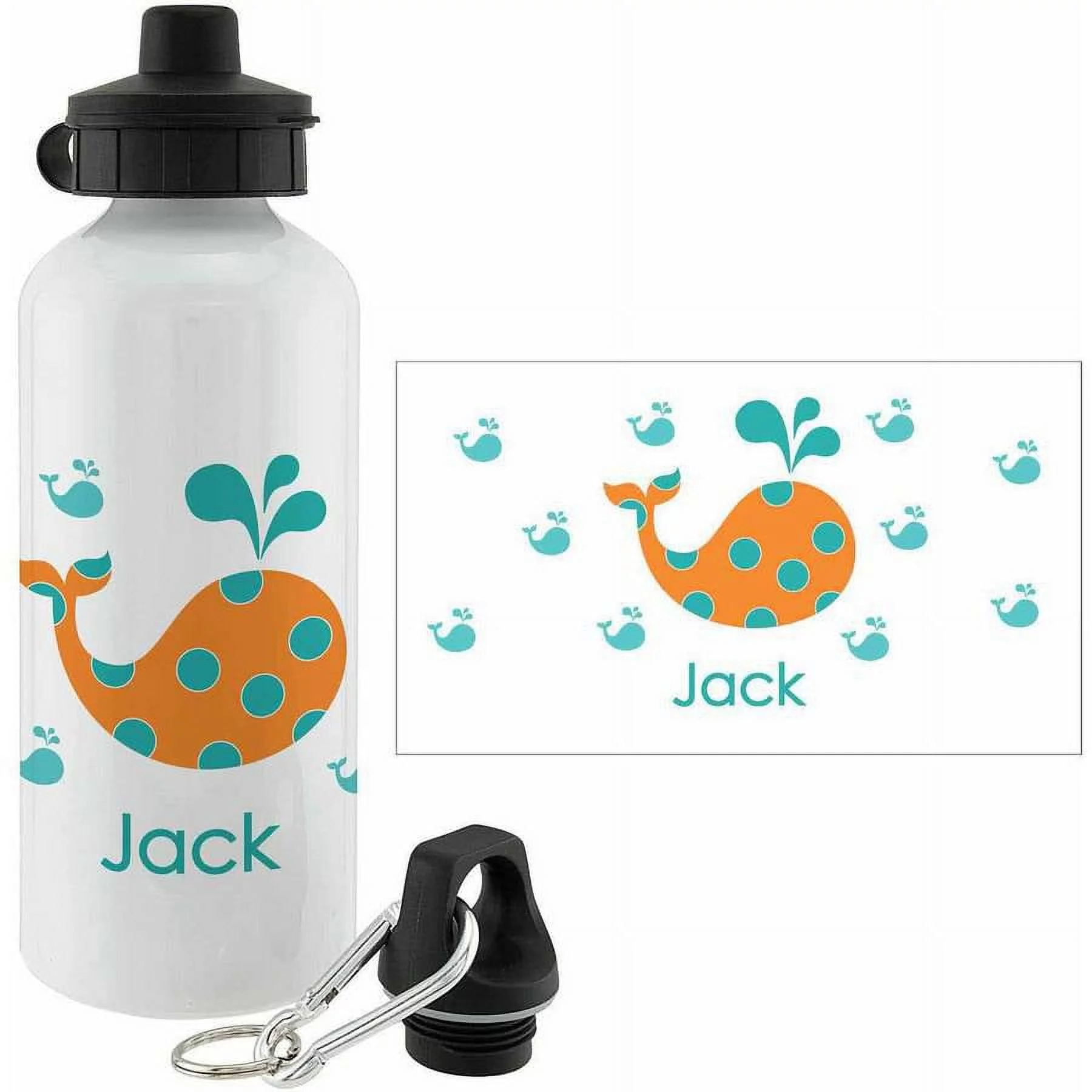 Personalized Whale Water Bottle, Boy