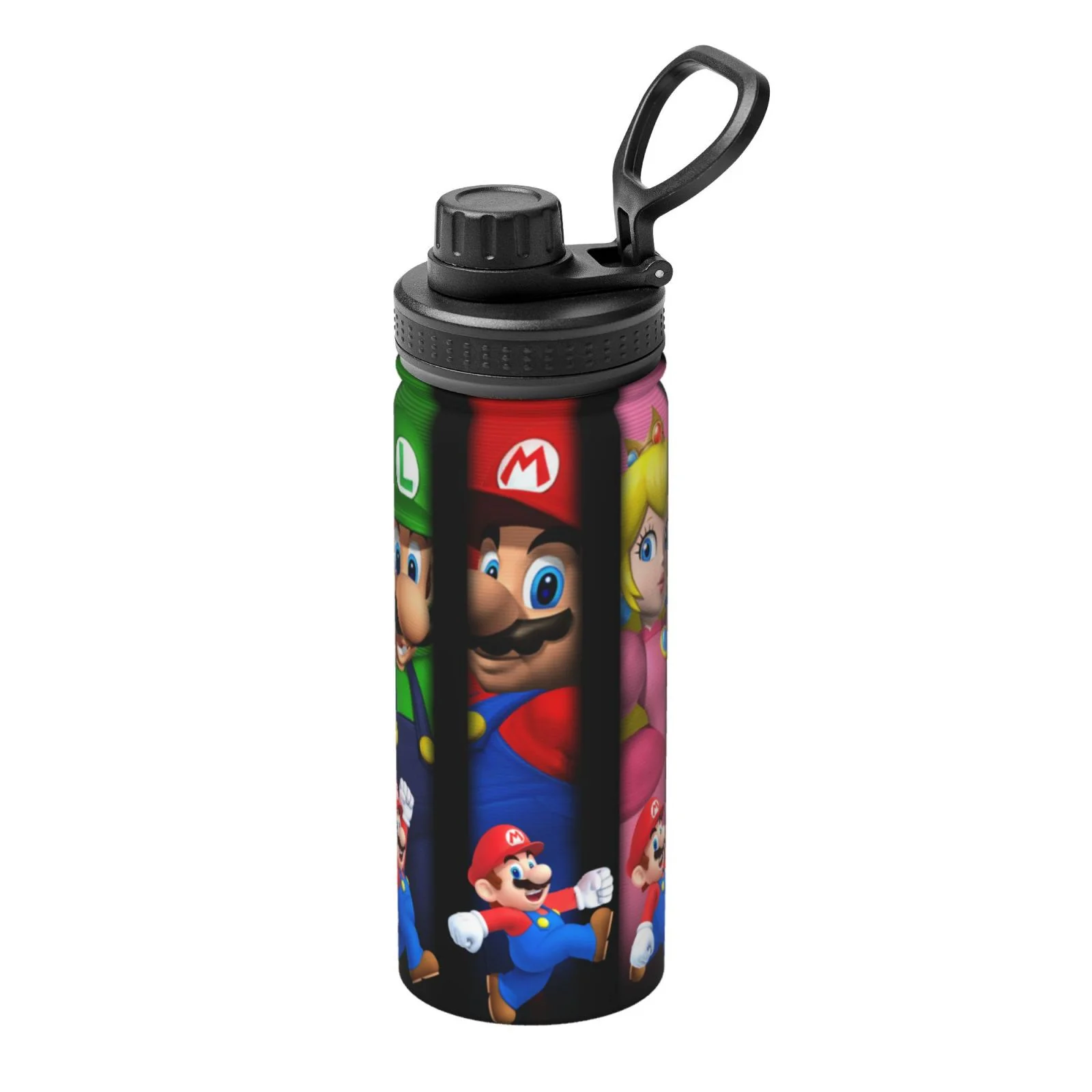 Run Super Mario Unisex Sports Insulated Water Bottles Kettle Stainless Steel Portable Cup 18OZ For School Travel Gym Running