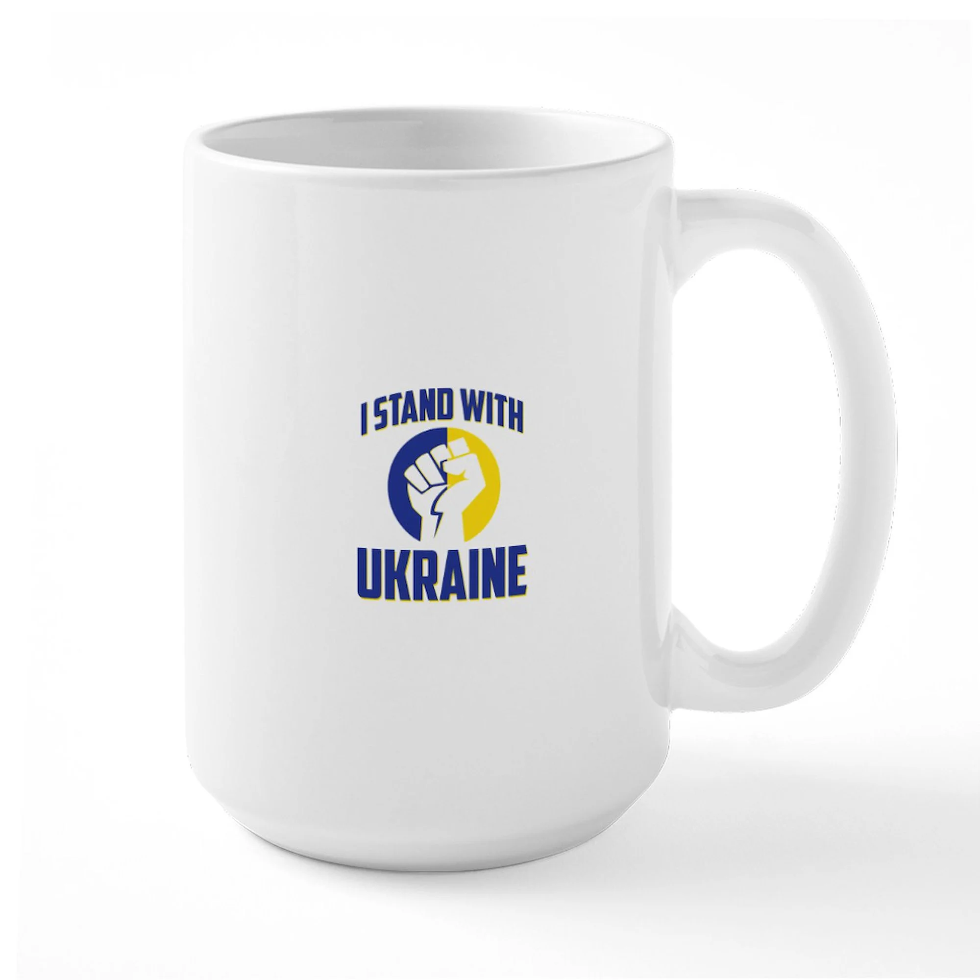 CafePress - I Stand With Ukraine 2022 Mugs - 15 oz Ceramic Large Mug