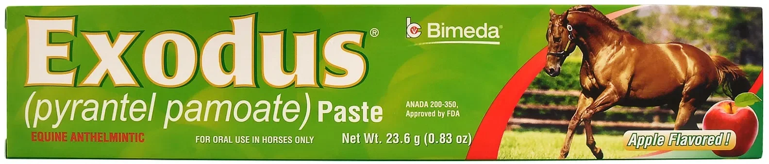 Exodus Pyrantel Pamoate Paste | 23.6 grams | Apple Flavored | 3-Pack