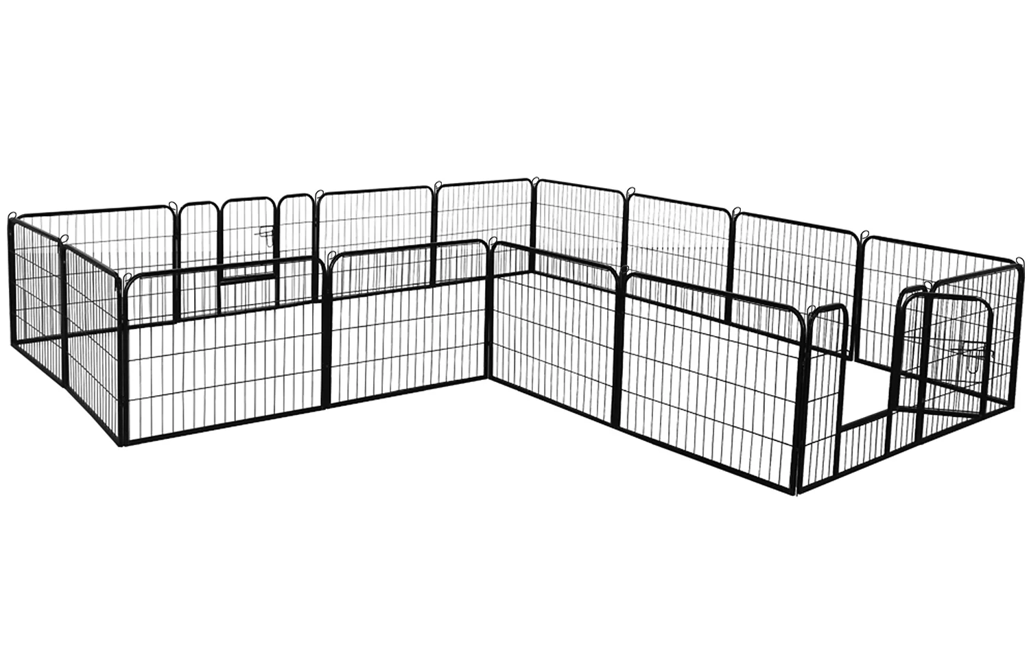 Yaheetech 24''H Metal Dog Playpen, Black, 16 Panels