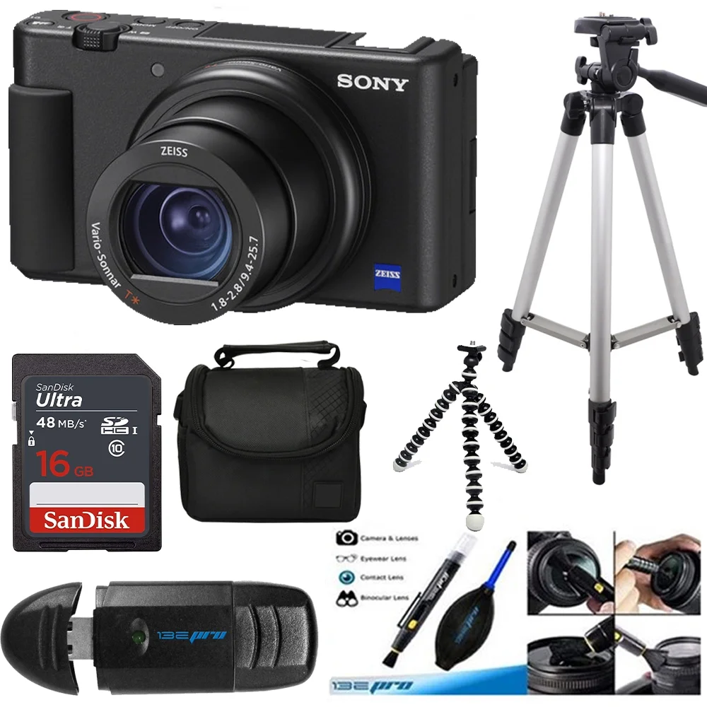Sony ZV-1 Compact Digital Vlogging 4K Camera for Content Creators & Vloggers (Black) +Buzz-Photo Essential Kit