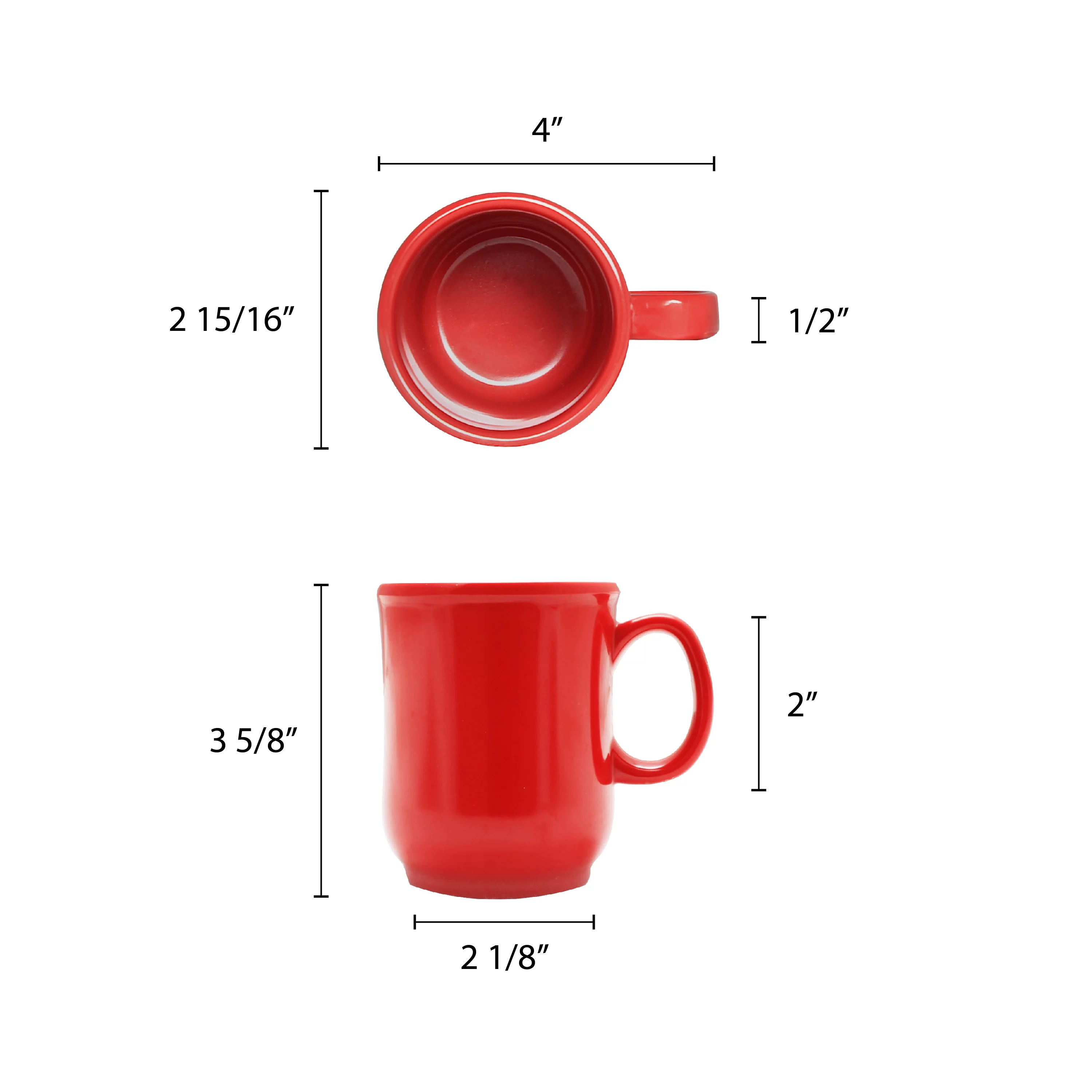 Excellante Color pure red melamine dinnerware collection 8oz, 3