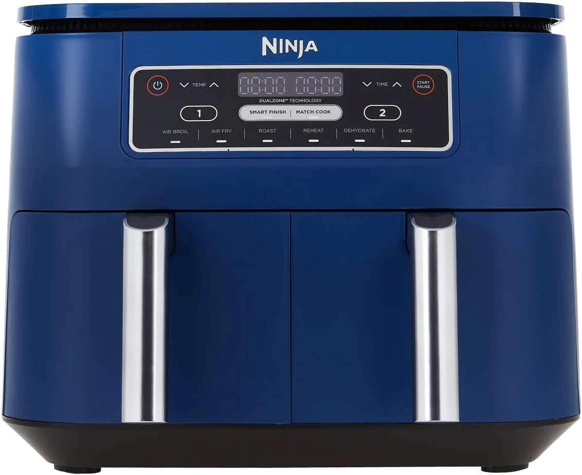 Open Box Ninja Foodi 6 in 1 2 Basket Air Fryer with DualZone Technology, 8 Quart - NAVY