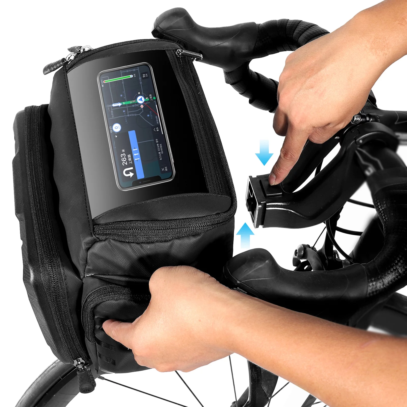 Lixada Quick Install Handlebar Bag GS6 Electric Heads 4L EVA Hard Bag for Folding Bikes Camera Bag