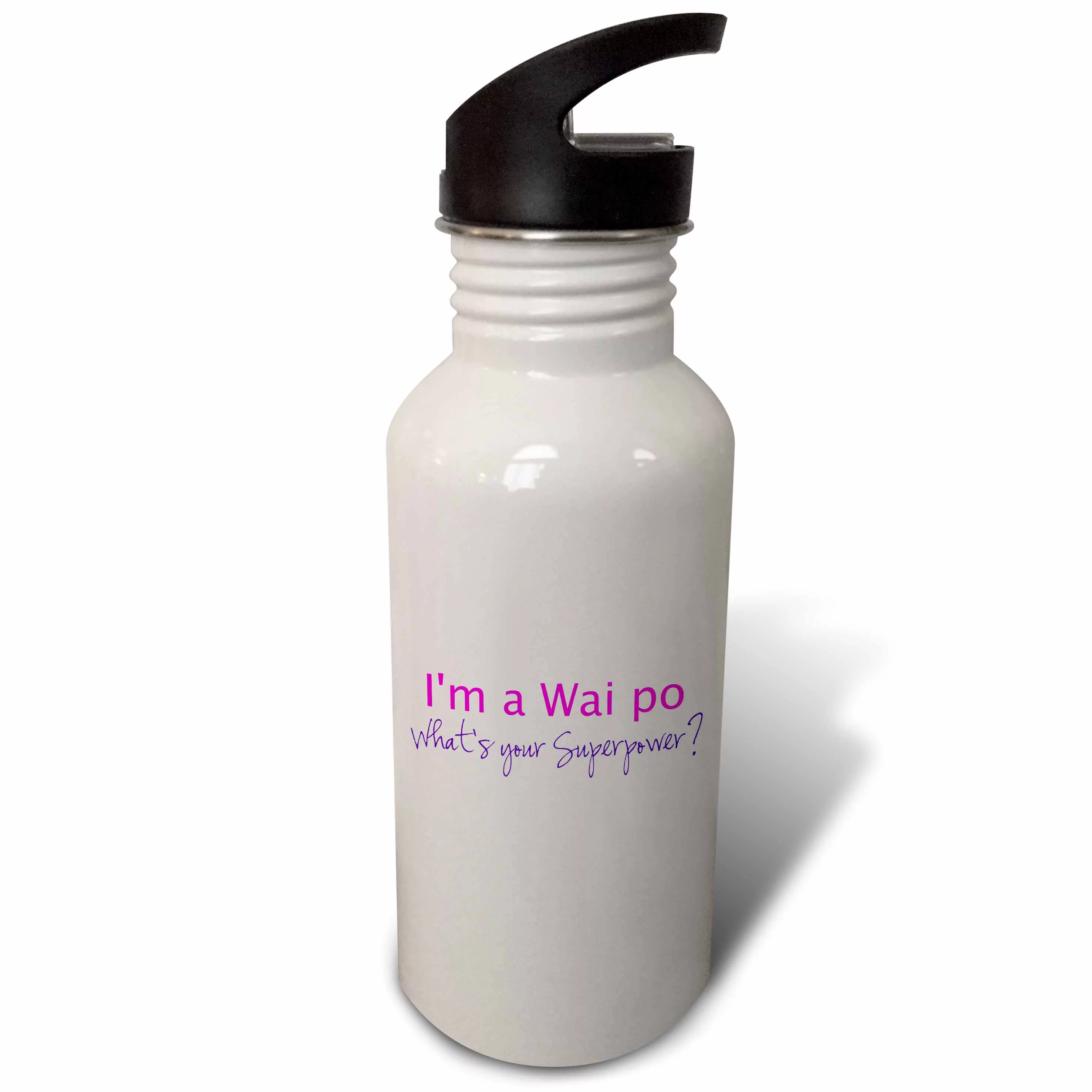 Im a Wai po. Whats your Superpower - hot pink - funny gift for grandma 21 oz Sports Water Bottle wb-193759-1