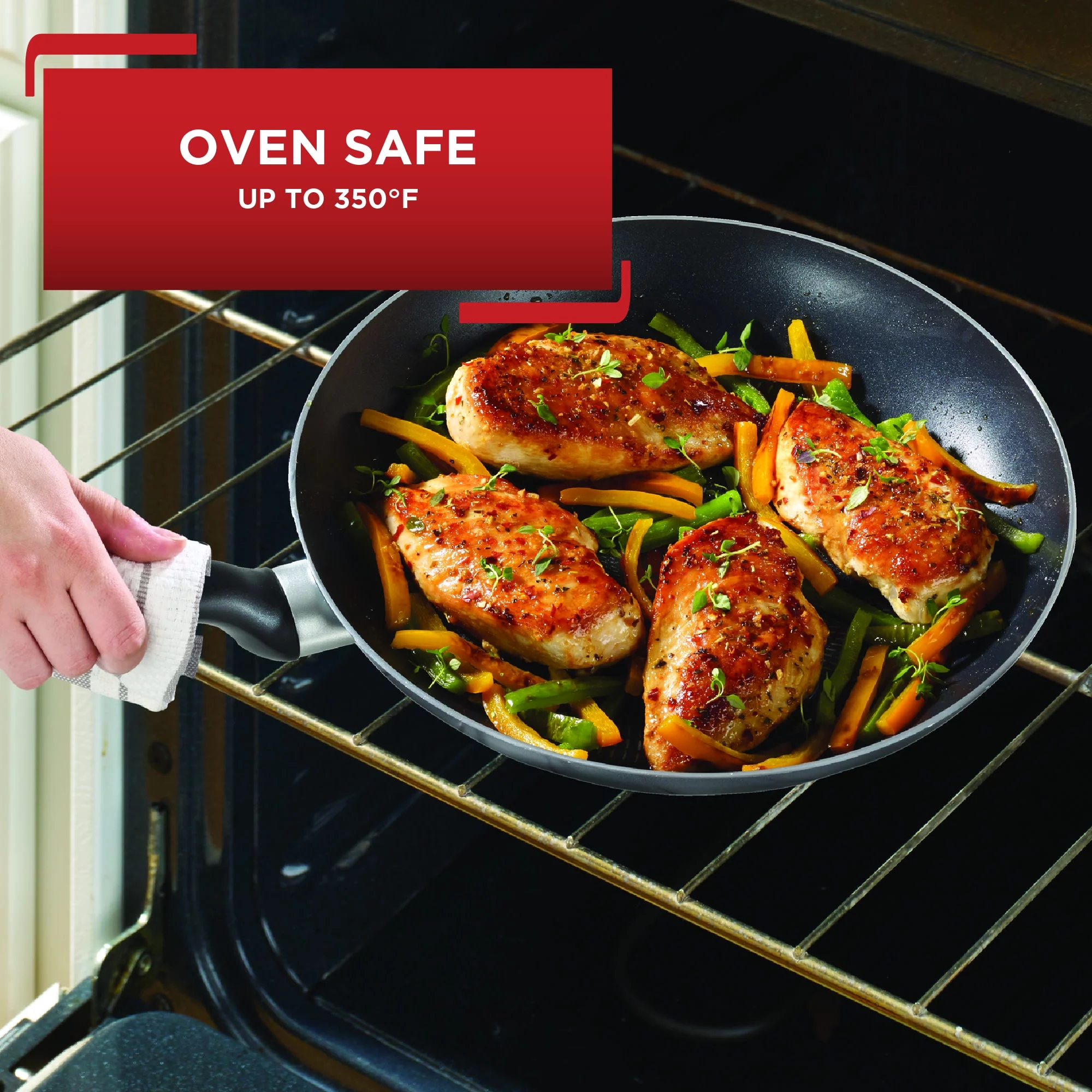 T-fal Easy Care Nonstick Cookware, Fry Pan, 12 inch, Grey, B2910762