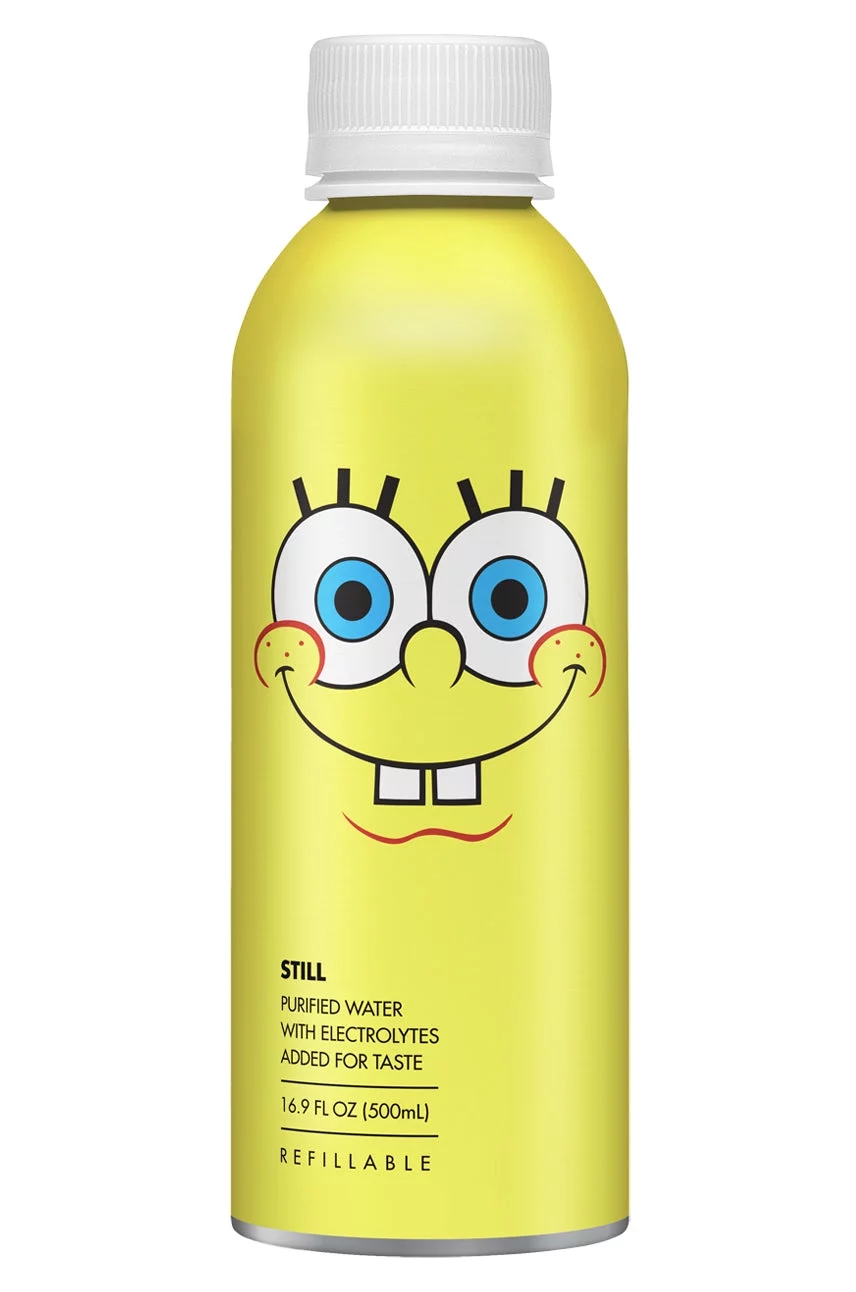 PATH Water Ultra-Filtered Water, Limited Edition Aluminum SpongeBob Themed Bottles, 16.9 oz, 18 count
