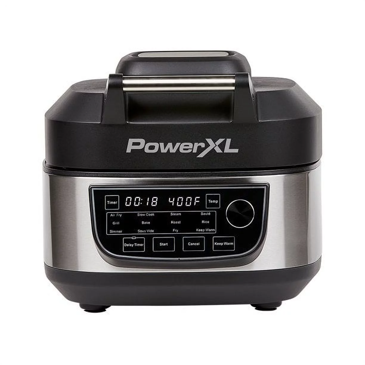 Restored PowerXL MFCAF6B Indoor Grill Air Fryer Combo Plus, Stainless Steel (Refurbished)