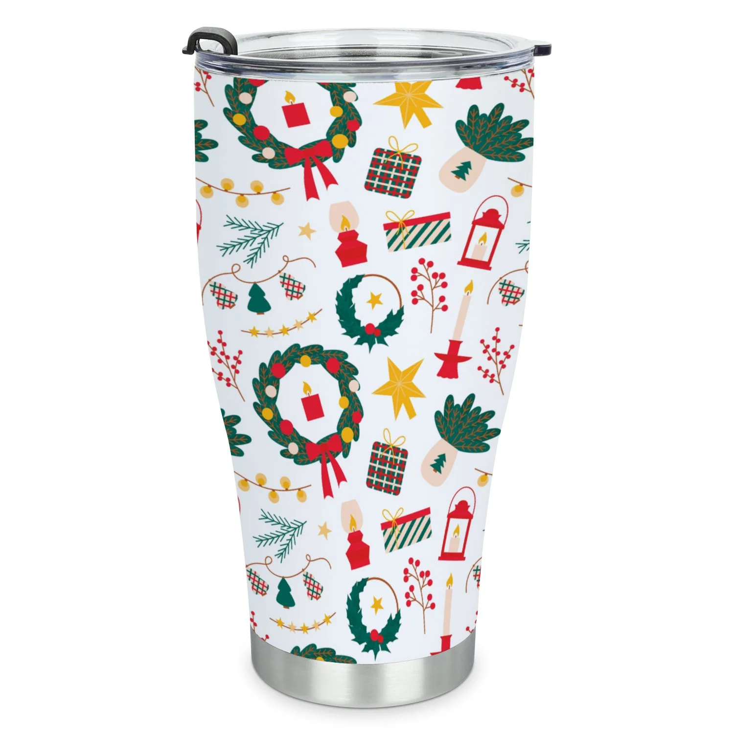 Hidove Stainless Steel Tumbler, Christmas Items Print 30oz Leak Proof & Stainless Steel Bottle for Hot & Cold Drinks - Coffee Travel Mug, Water Metal Canteen, Thermal Cup