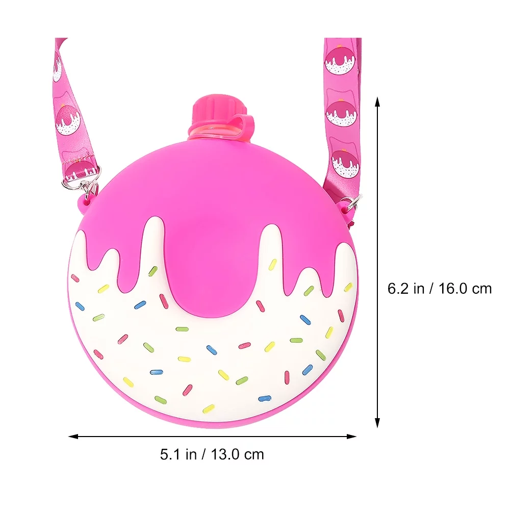 3 pcs Doughnut Shape 320ml Water Bottle Portable Outdoor Children Silicone Water Cup