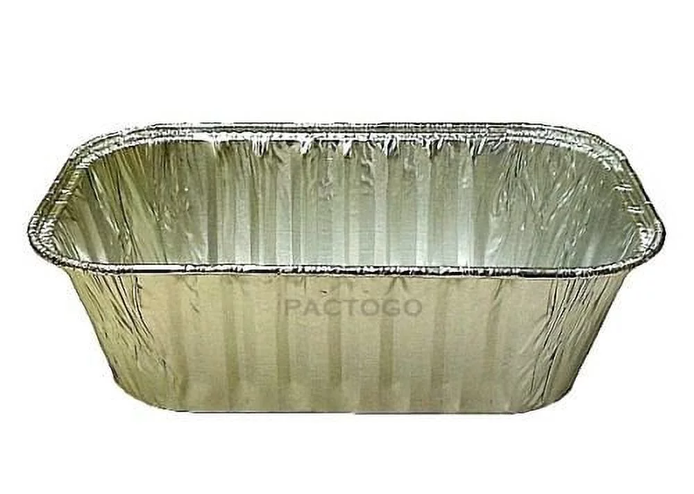 Handi-Foil 1 lb. Aluminum Foil Mini-Loaf/Bread Baking Pan w/Clear Low Dome Lid (pack of 25)