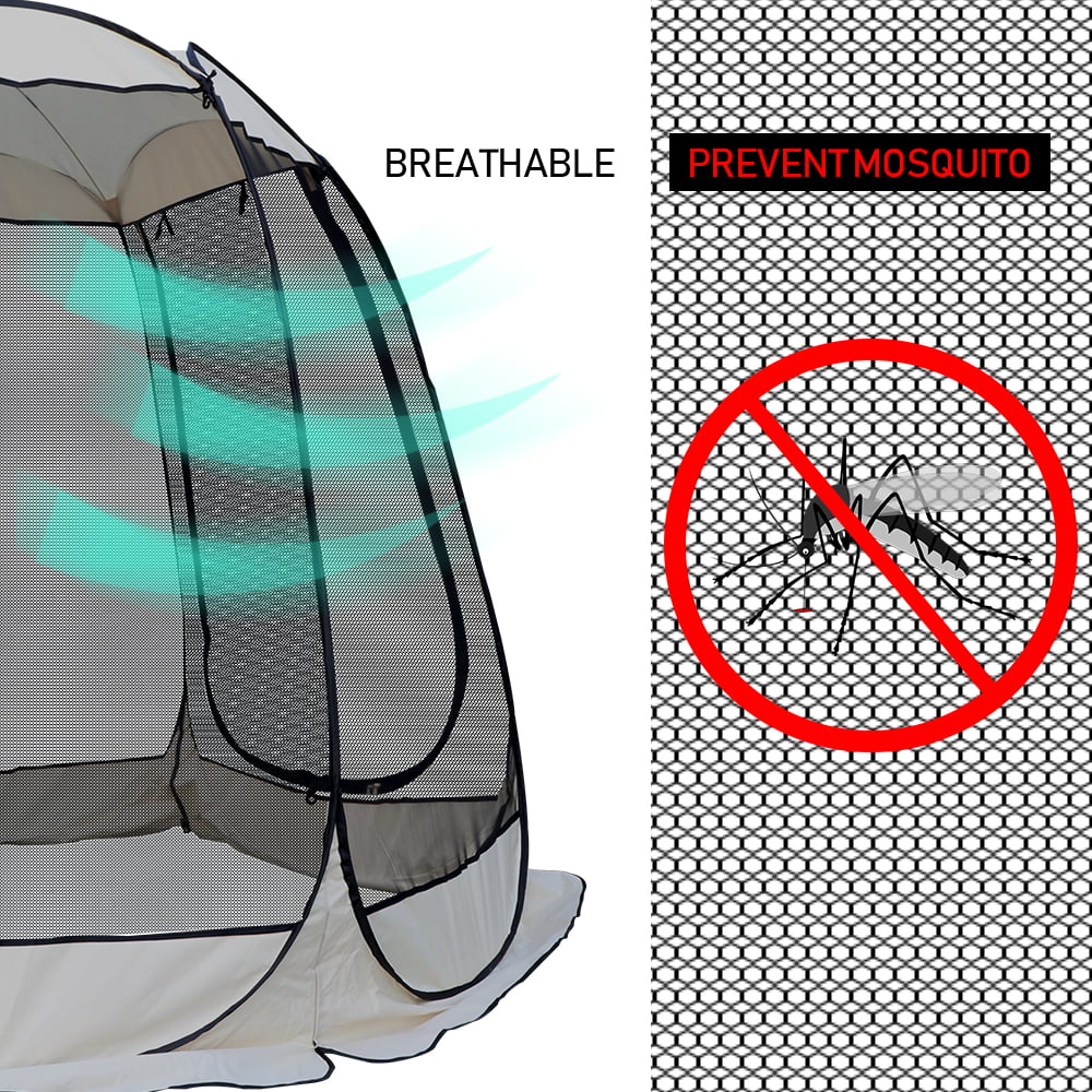 BIGTREE Screen House Room Outdoor 6 Black Mesh Screen Wall Camping Tent 10’ x 10’  Pop up Dome Zipper Textile Canopy for Patios