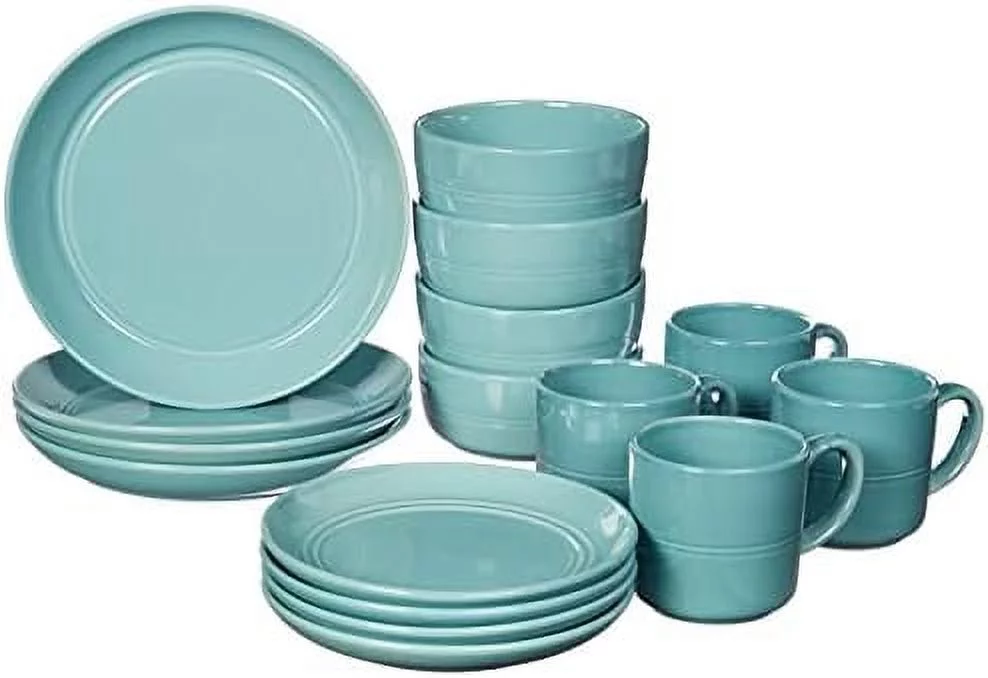 HK02665 Stoneware Ridge, 16Pcs, Blue
