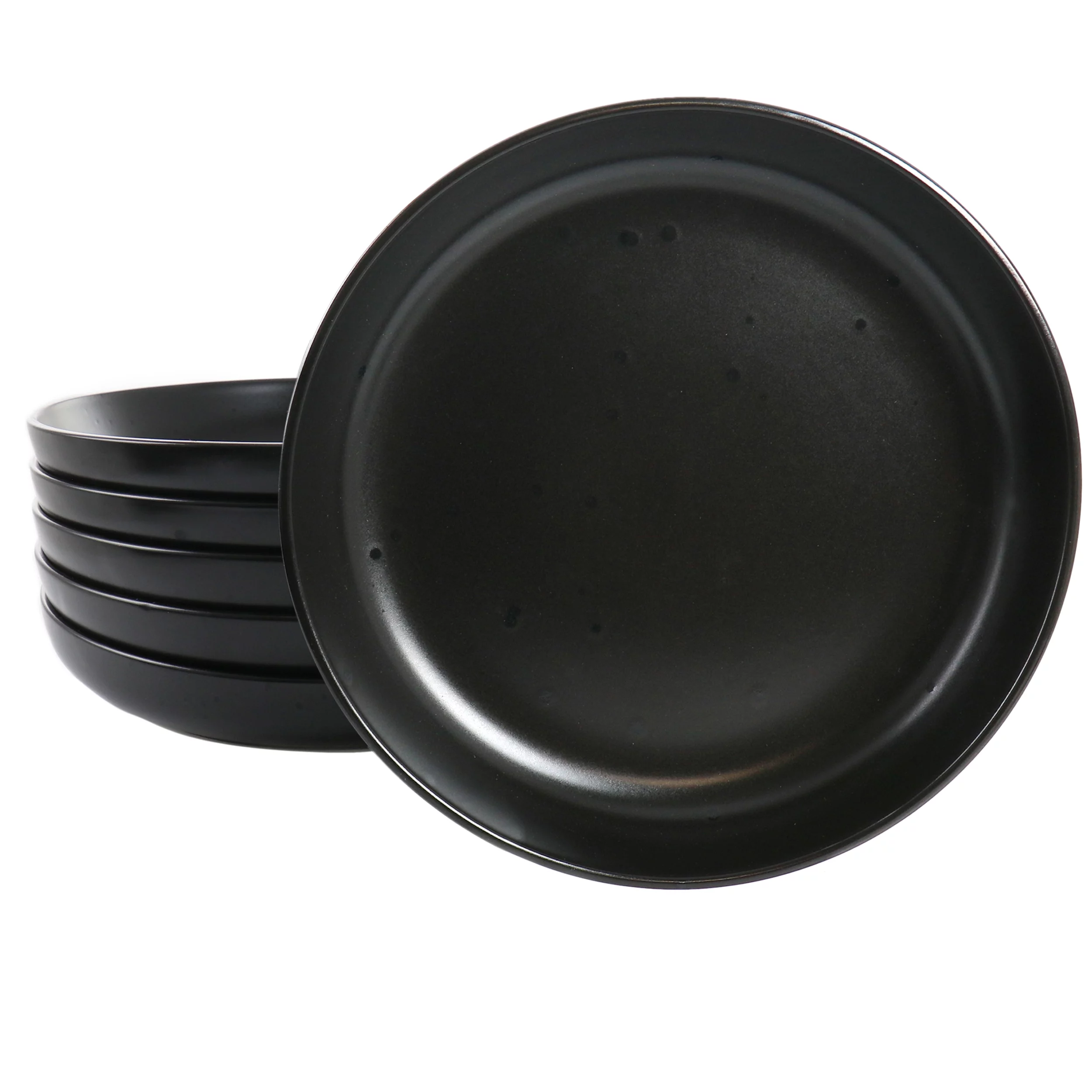 Studio 3B Mio 6 Piece 9.5 Inch Stoneware Round Dinner Bowl Set in Coal