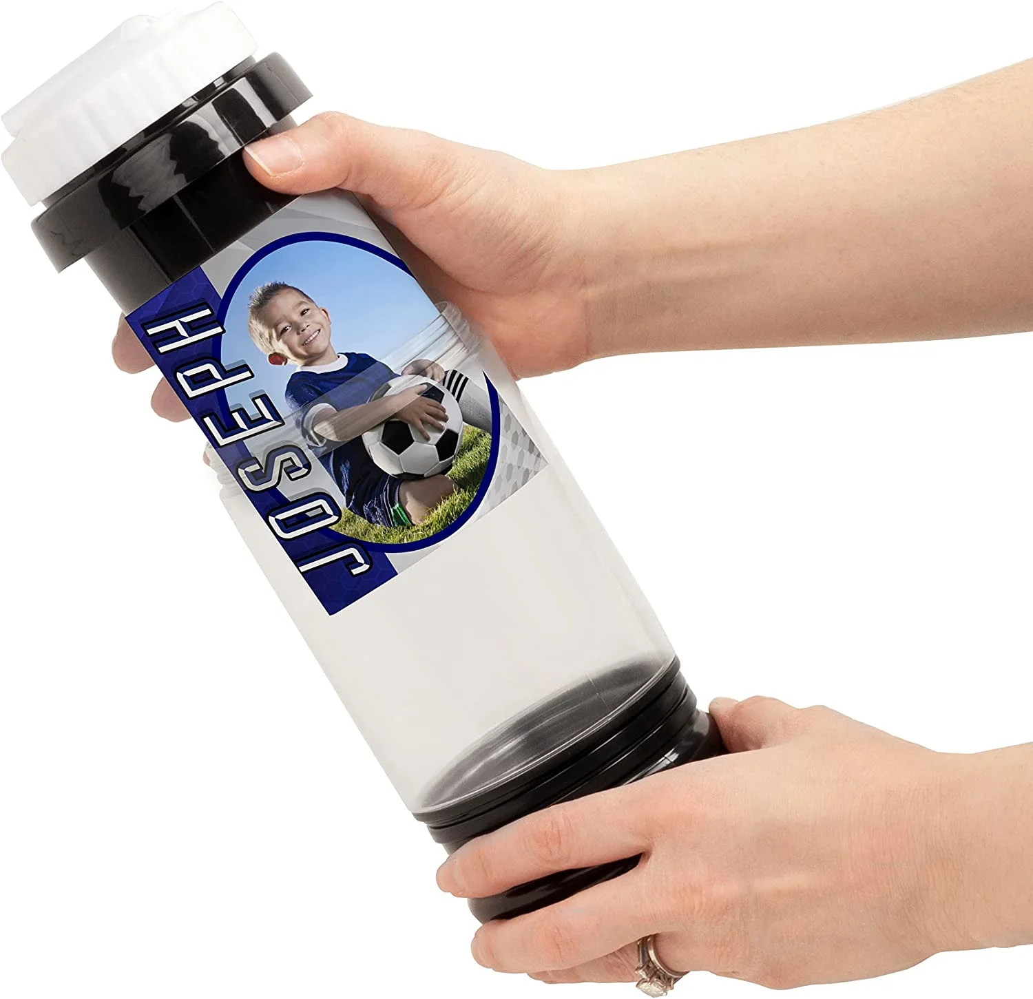 Neil Enterprises Inc. 15 oz. Black Photo Sports Bottle - Pack of 24