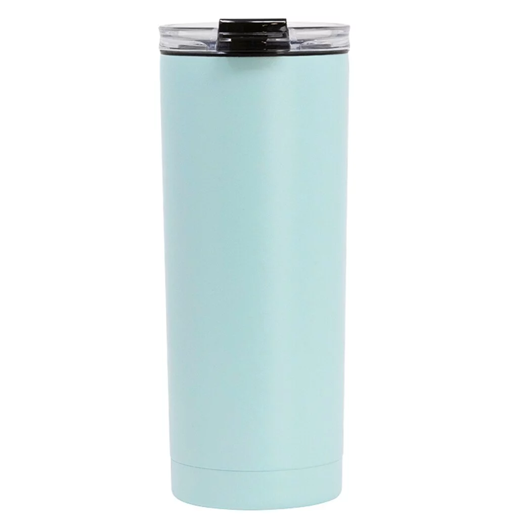 MIRA Brands Stainless Steel Vacuum Insulated Tumbler with Flip Lid, Thermos Mug for Hot or Cold Drinks, Reusable Travel Cup, 20 oz (600 ml), Pearl Blue