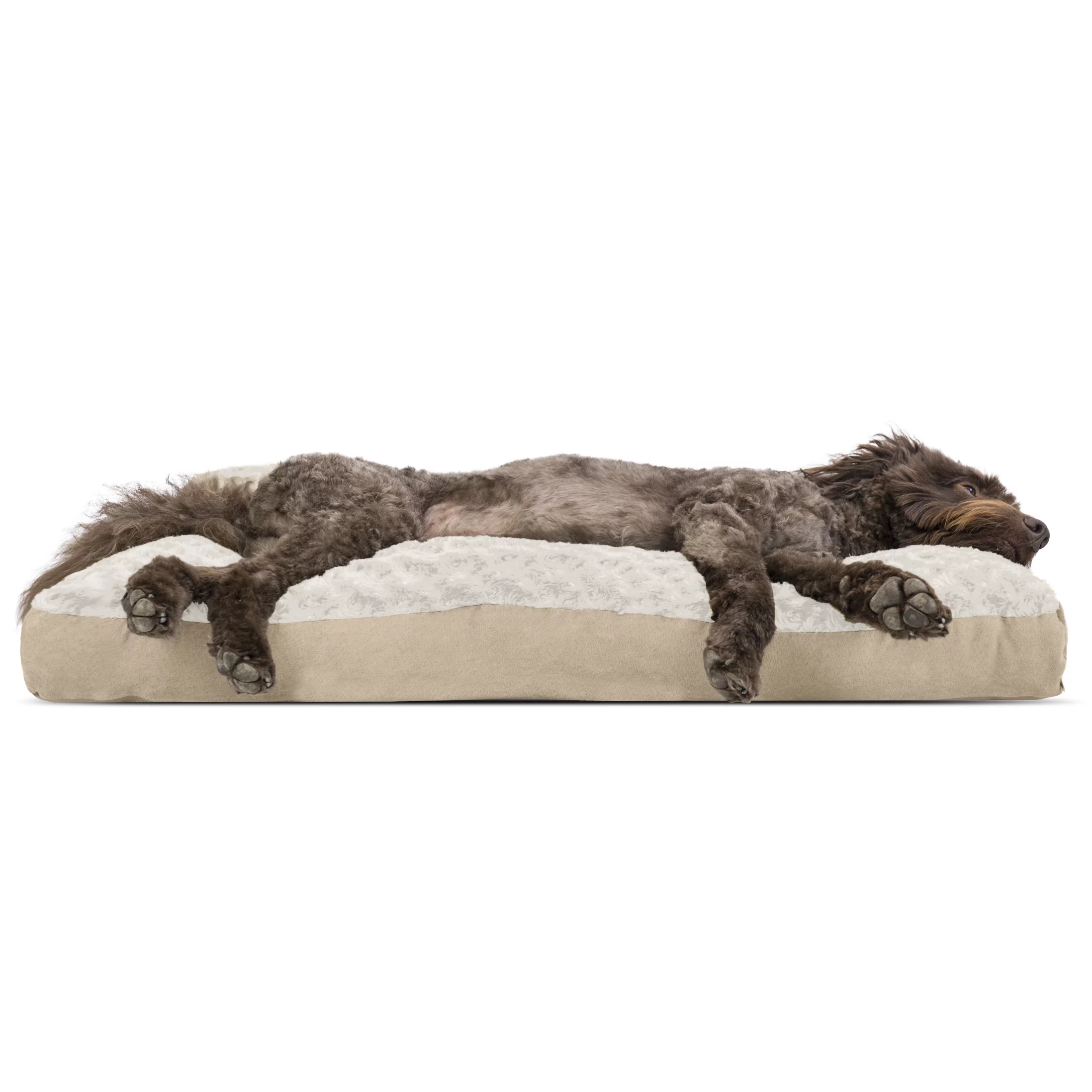 FurHaven Pet Products Ultra Plush Pillow Deluxe Mattress Pet Bed for Dogs & Cats - Cream, Large