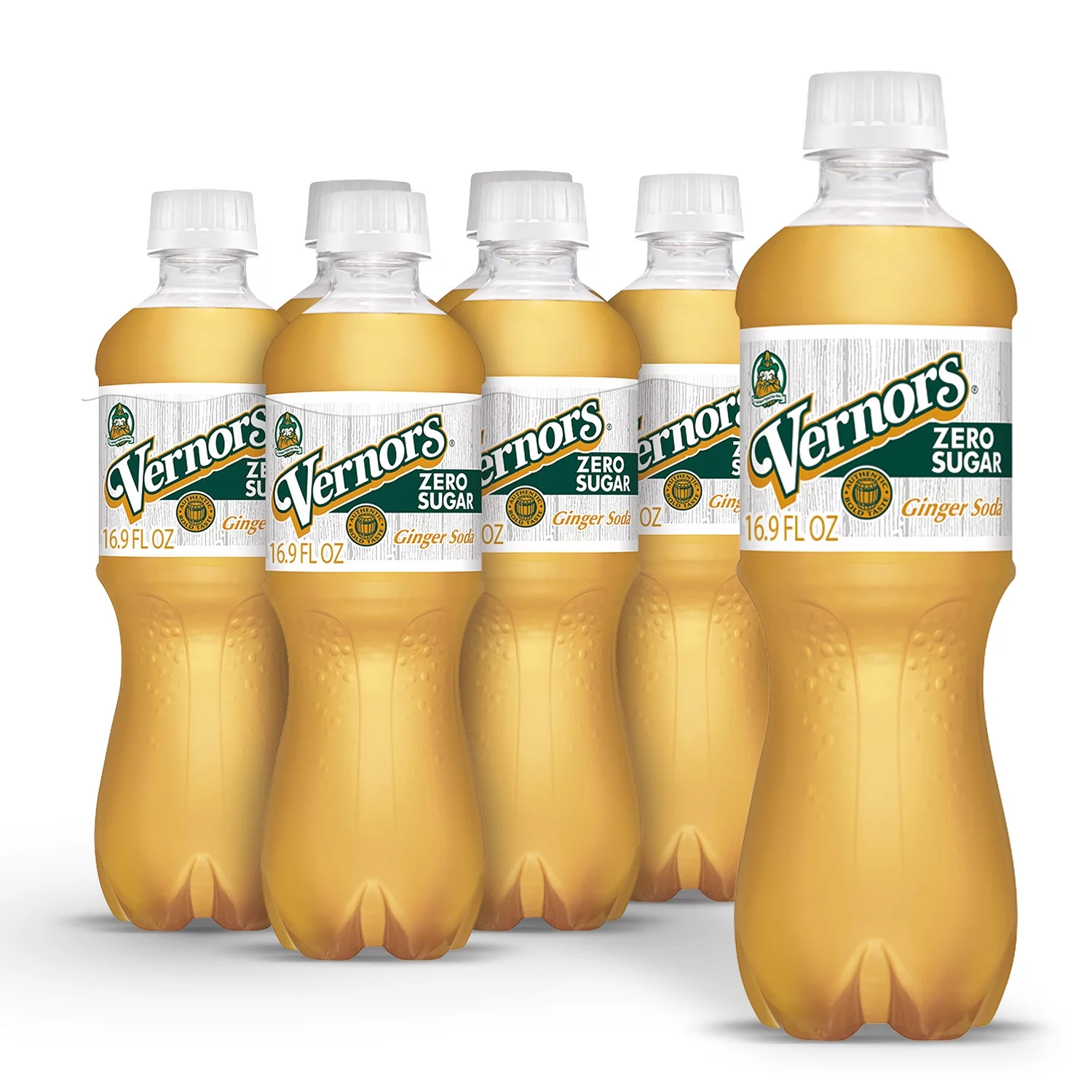Vernors Zero Sugar Ginger Ale Soda Pop, 16.9 fl oz, 6 Pack Bottles