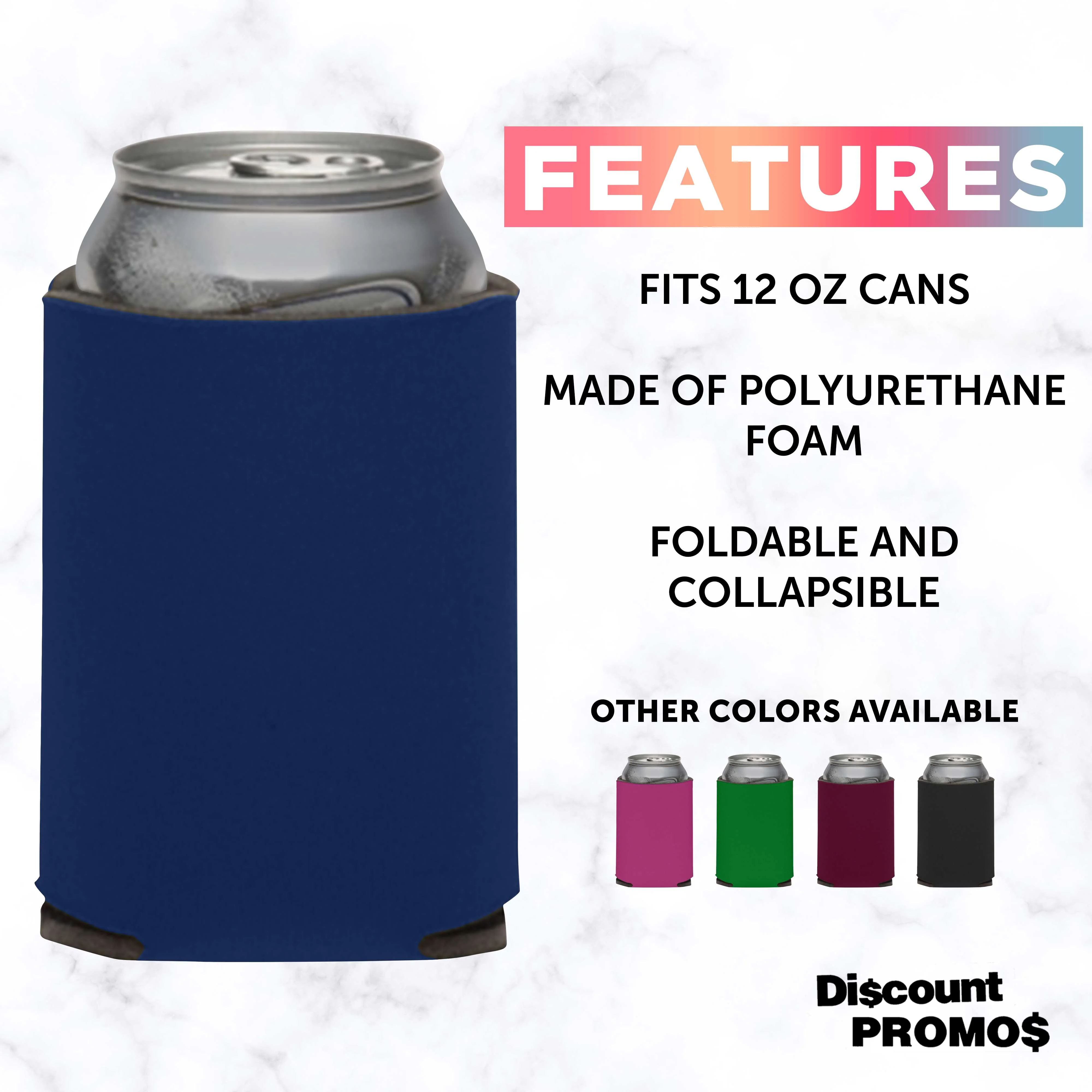 Collapsible Couple Wedding Can Coolers Set of 10, Bulk Pack - Keeps Your Drink Cooler, Great for Beer, Soda, Other Beverages - Navy Blue