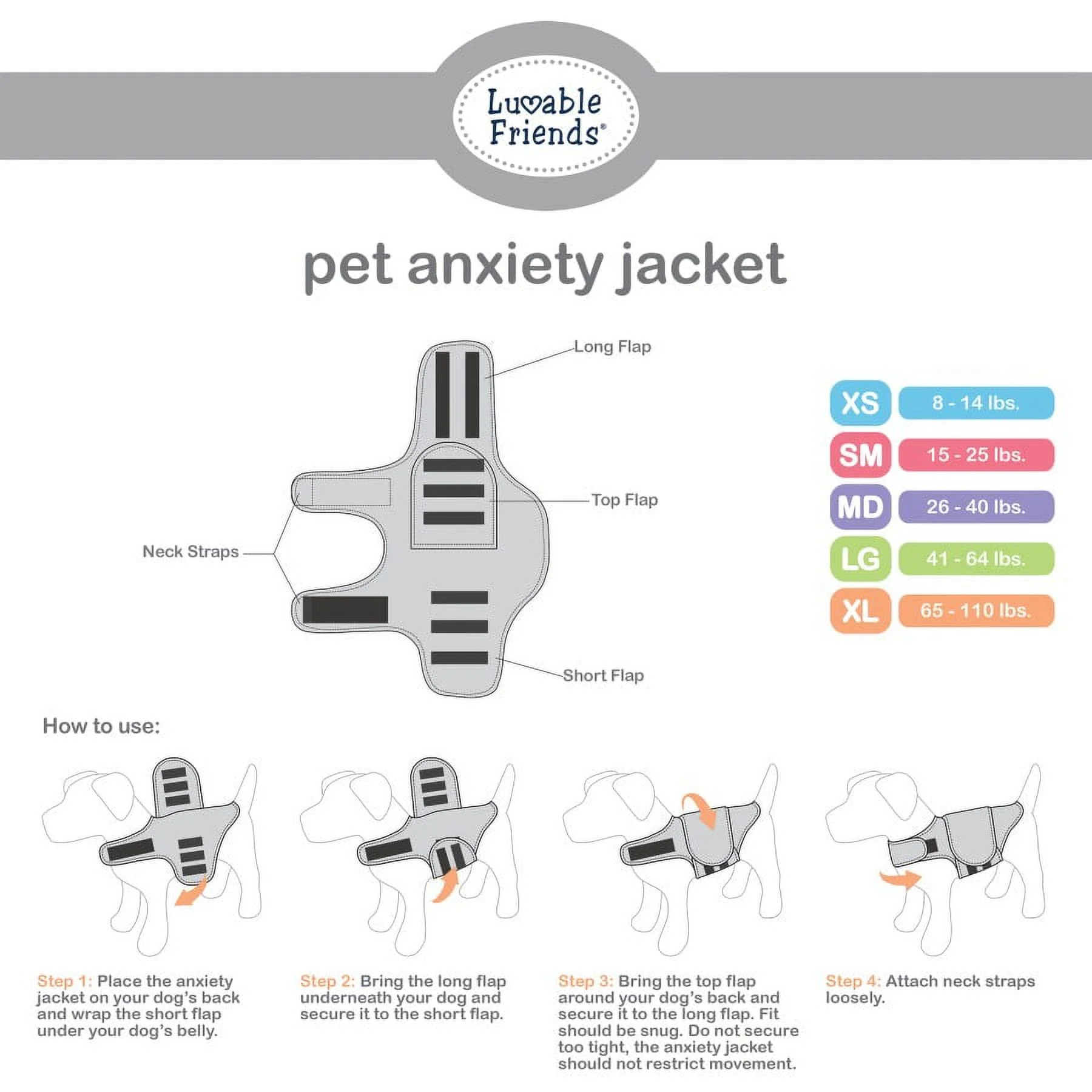 Luvable Friends Pet Thunder Anxiety Jacket, Camo, X-Large