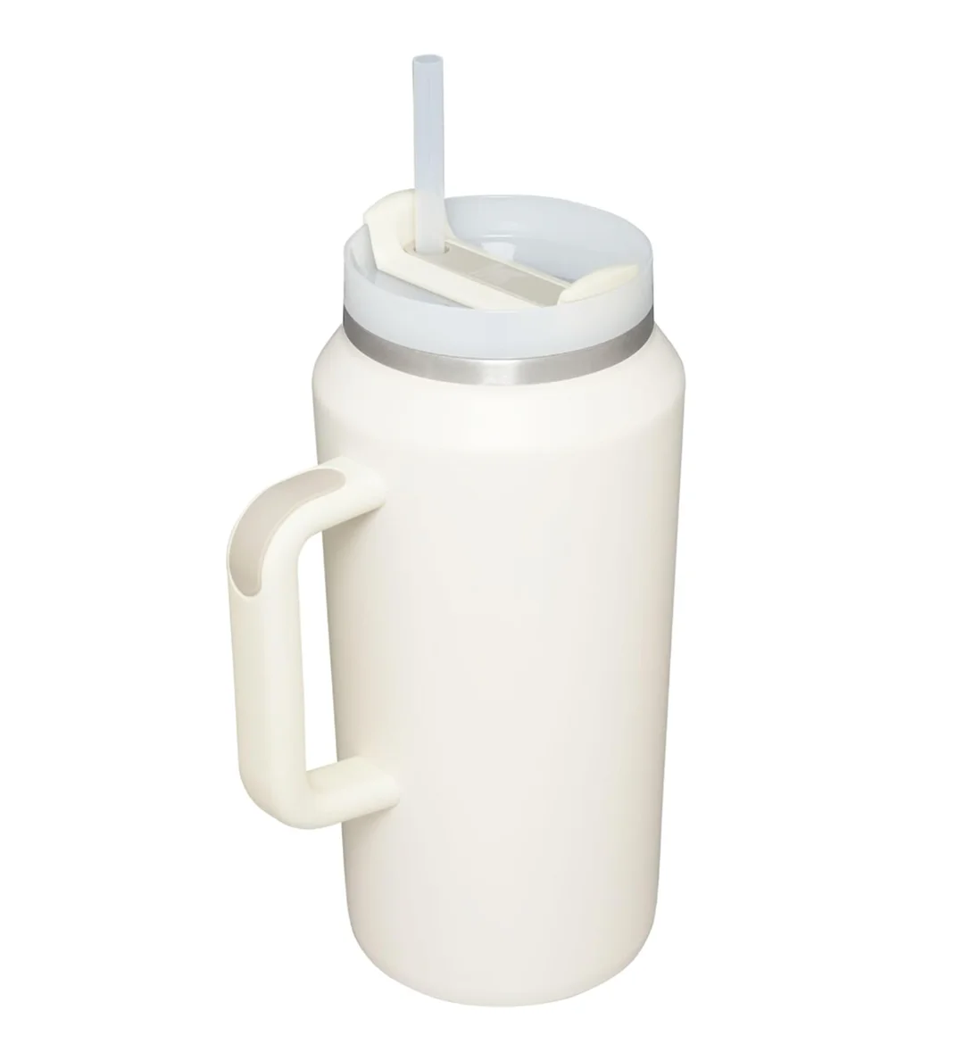 H2.0 Stainless Steel Vacuum Insulated Tumbler with Lid and Straw for Water, Iced Tea or Coffee, Smoothie and More, 64 oz-Cream White