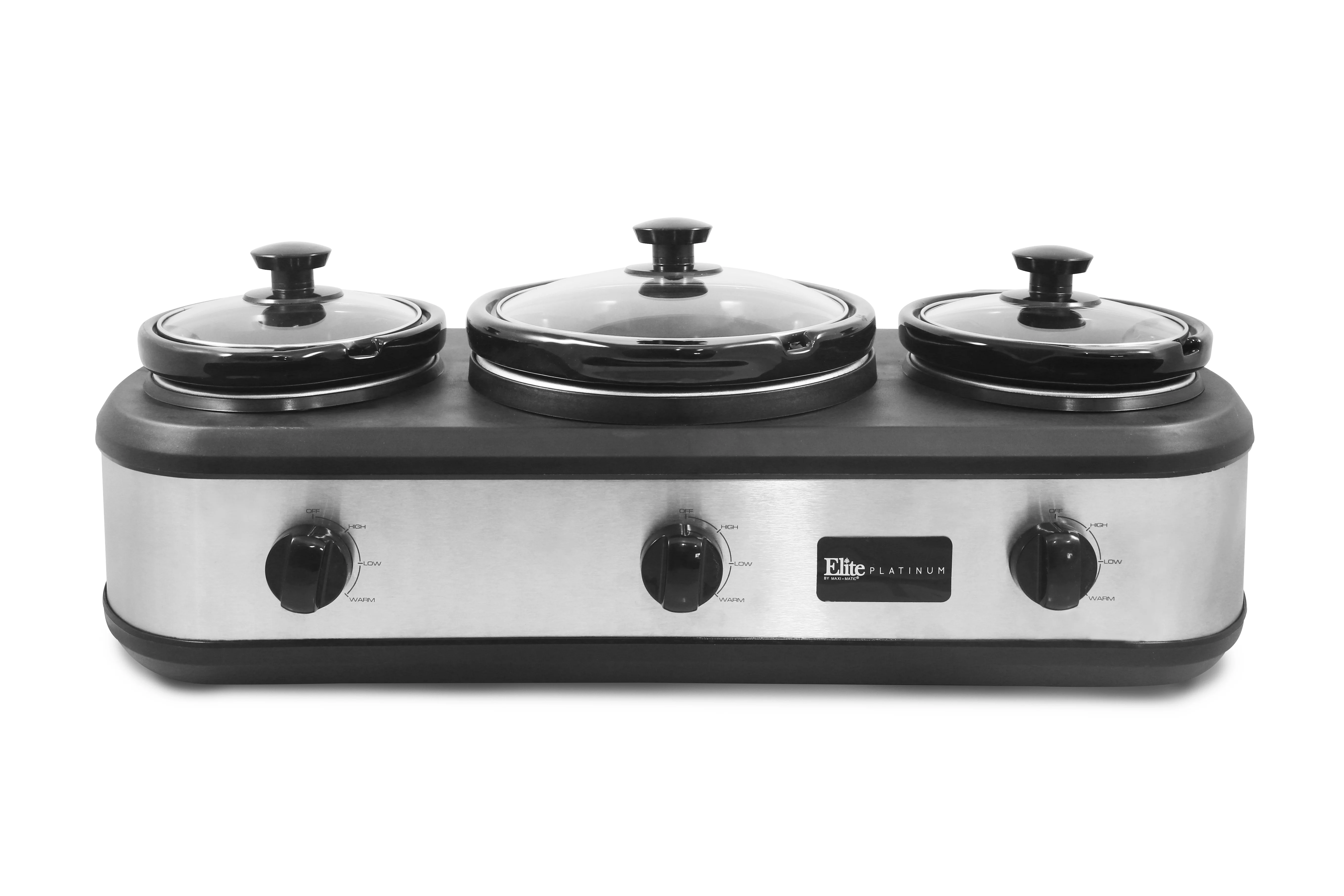 Elite EWMST-415 4-Quart and Two 1.25-Quart Slow Cooker Buffet