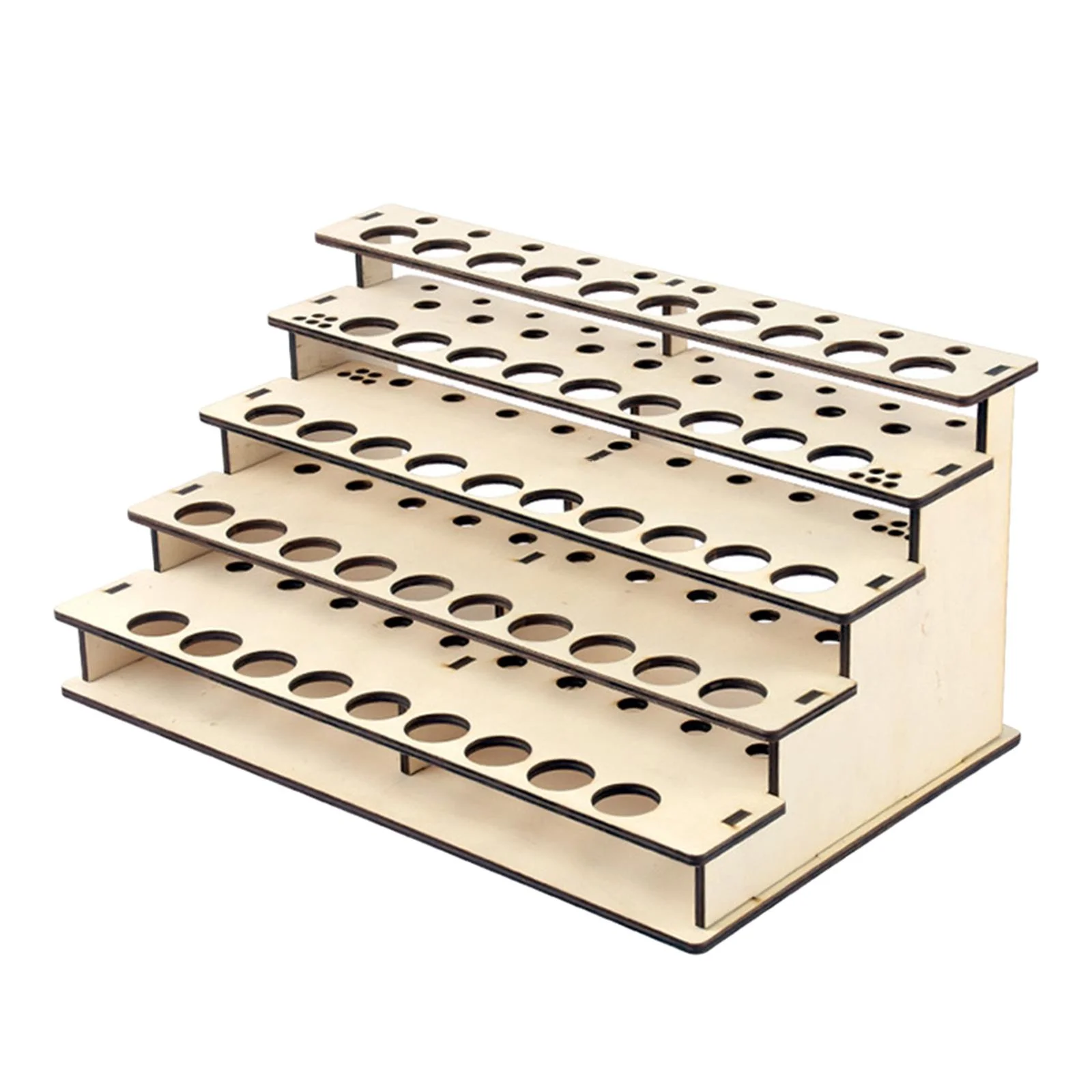 DIY Wooden Paint Storage Rack Paint Organizer with 43 Holes, Ink Bottle Stands ,Pigment Organizer Holder for Home Workspace