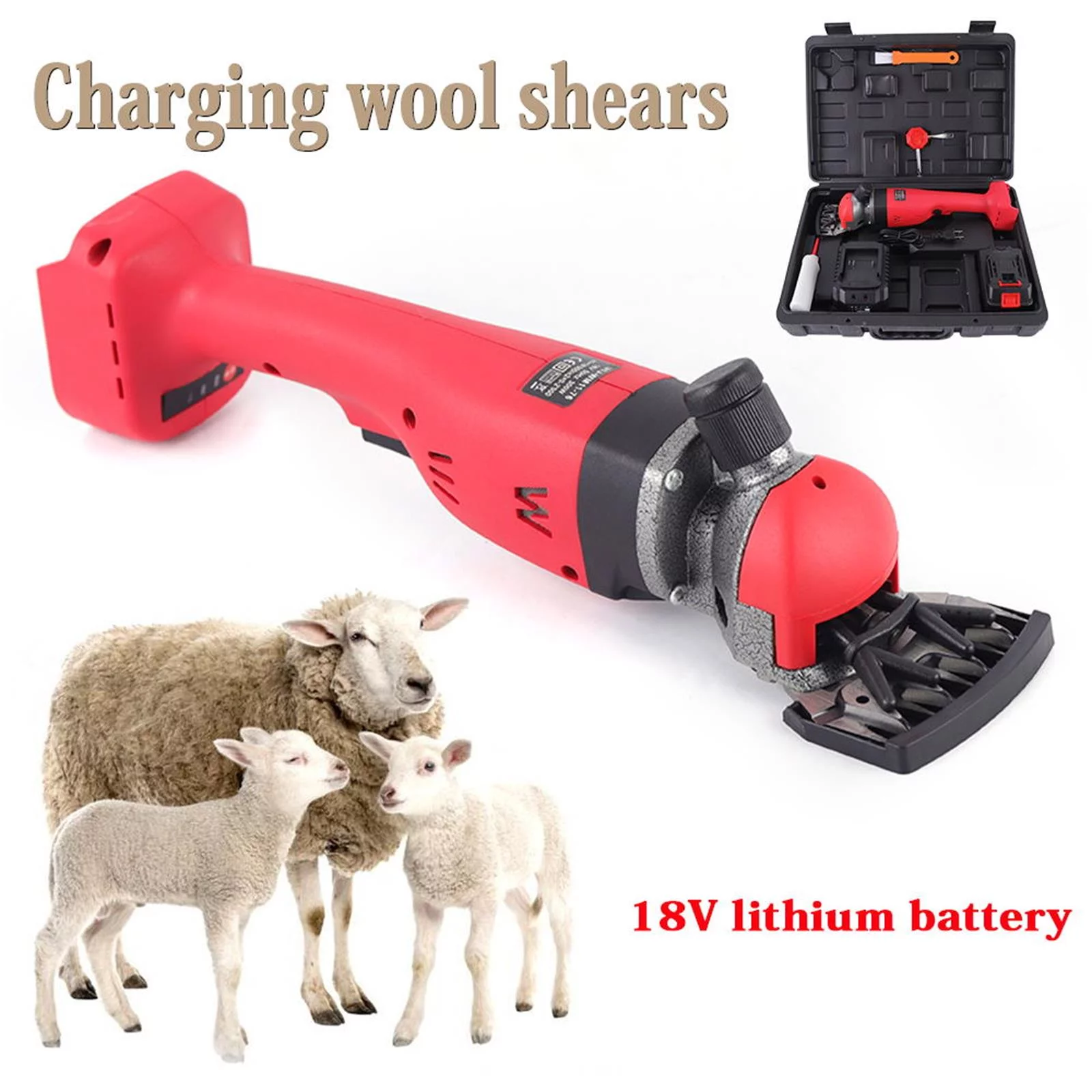 Wuzstar Cordless Goat Shears Rechargeable Electric 2 Speed Sheep Shears Clippers for Goats Camel Cattle Farm Livestock