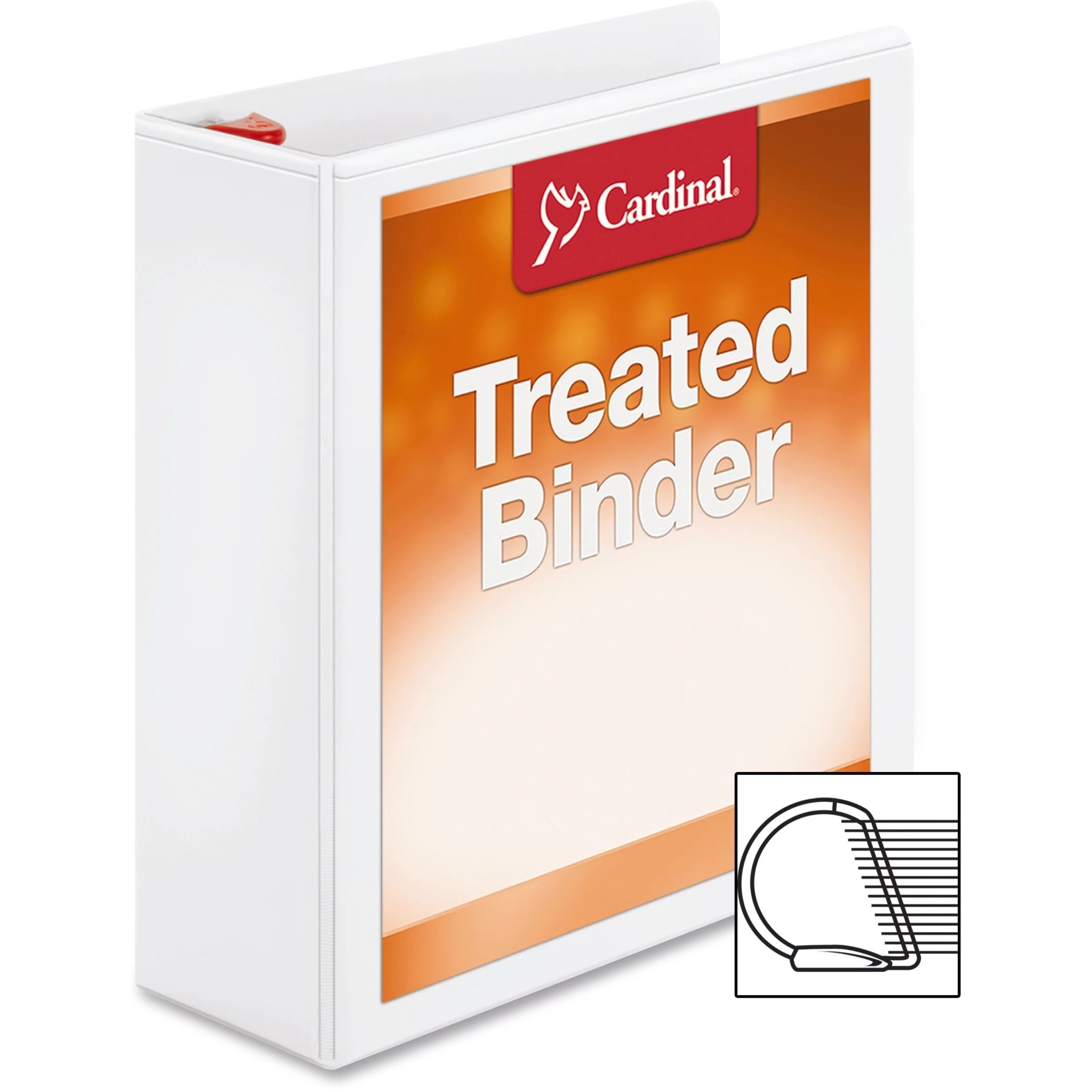 Cardinal Treated Binder ClearVue Locking Slant-D Ring Binder, 3