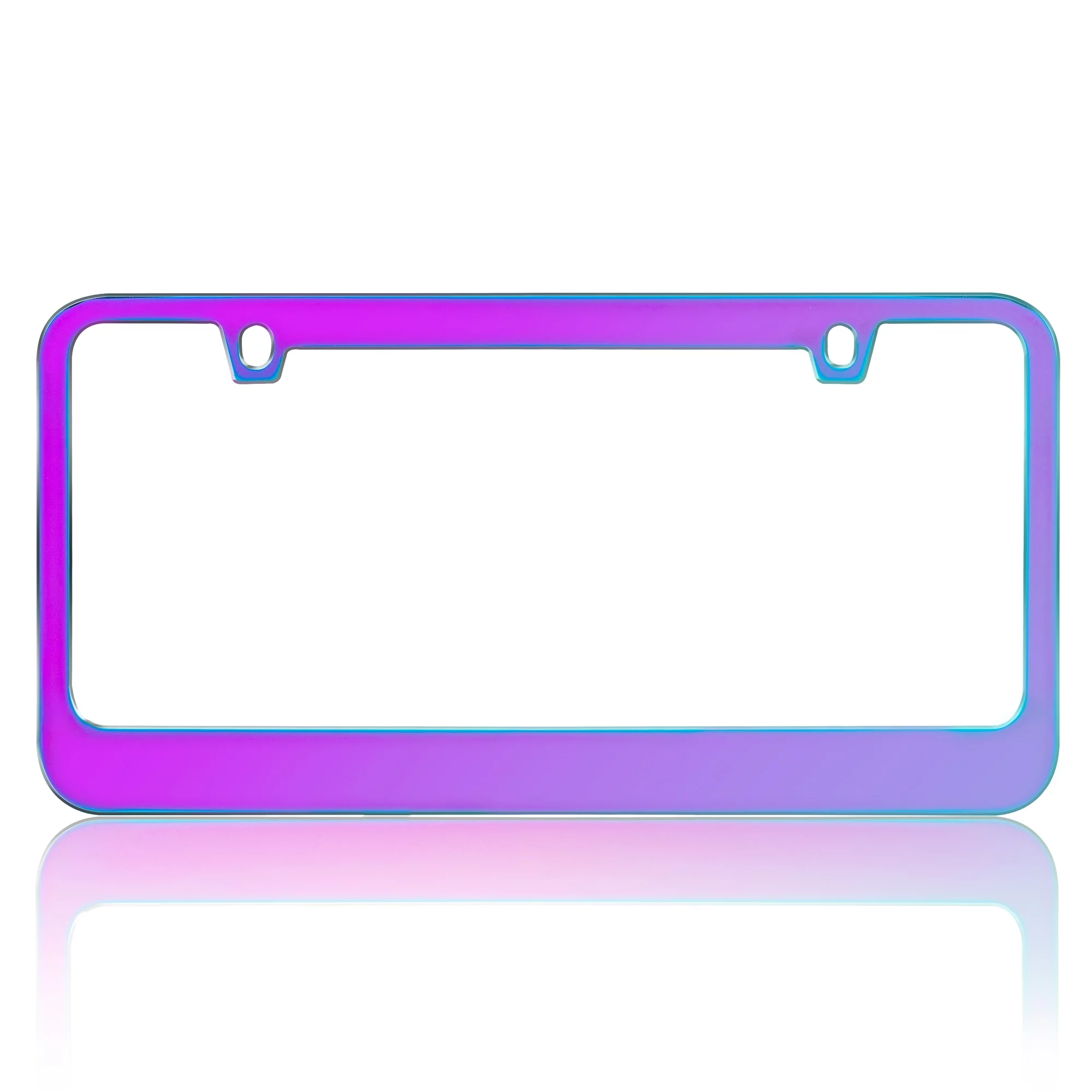 Heavy Duty Marine Grade Stainless-Steel Metal Neo Mirror Polish License Plate Frame Universal Size for Car Truck SUV (Pack of 2)